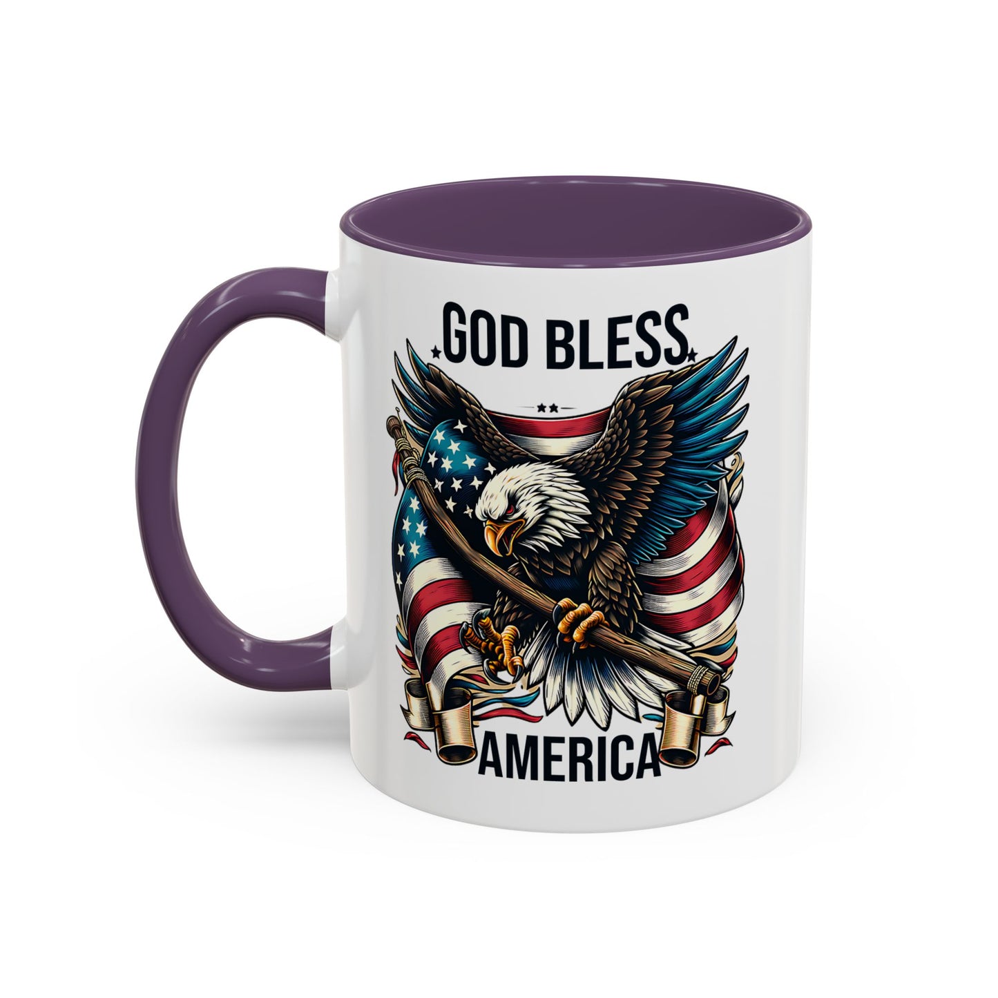 God Bless America Eagle Coffee Mug – Patriotic 11/15oz Accent Mug