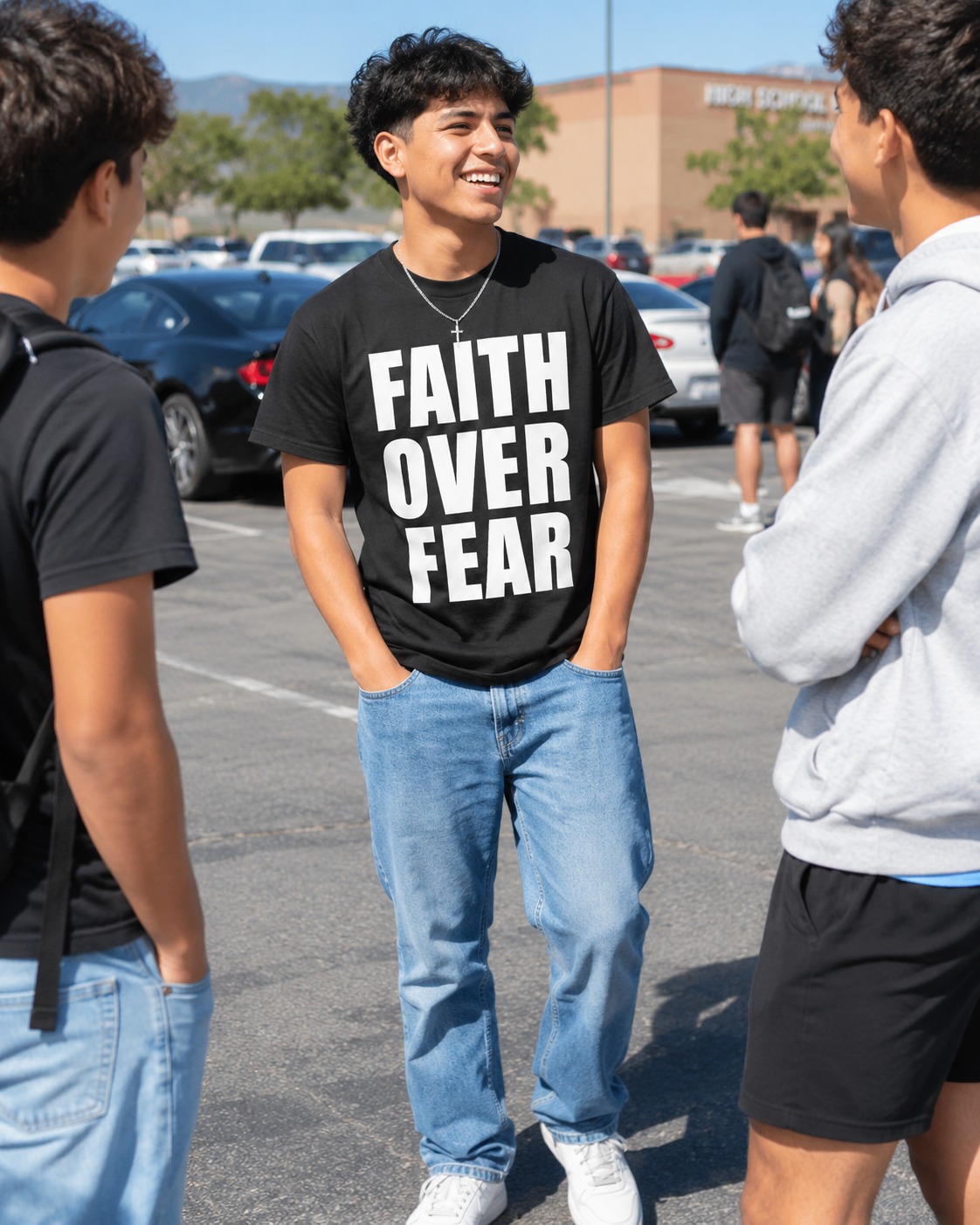 Faith Over Fear Men's T‑Shirt — Bold Inspirational Christian Tee