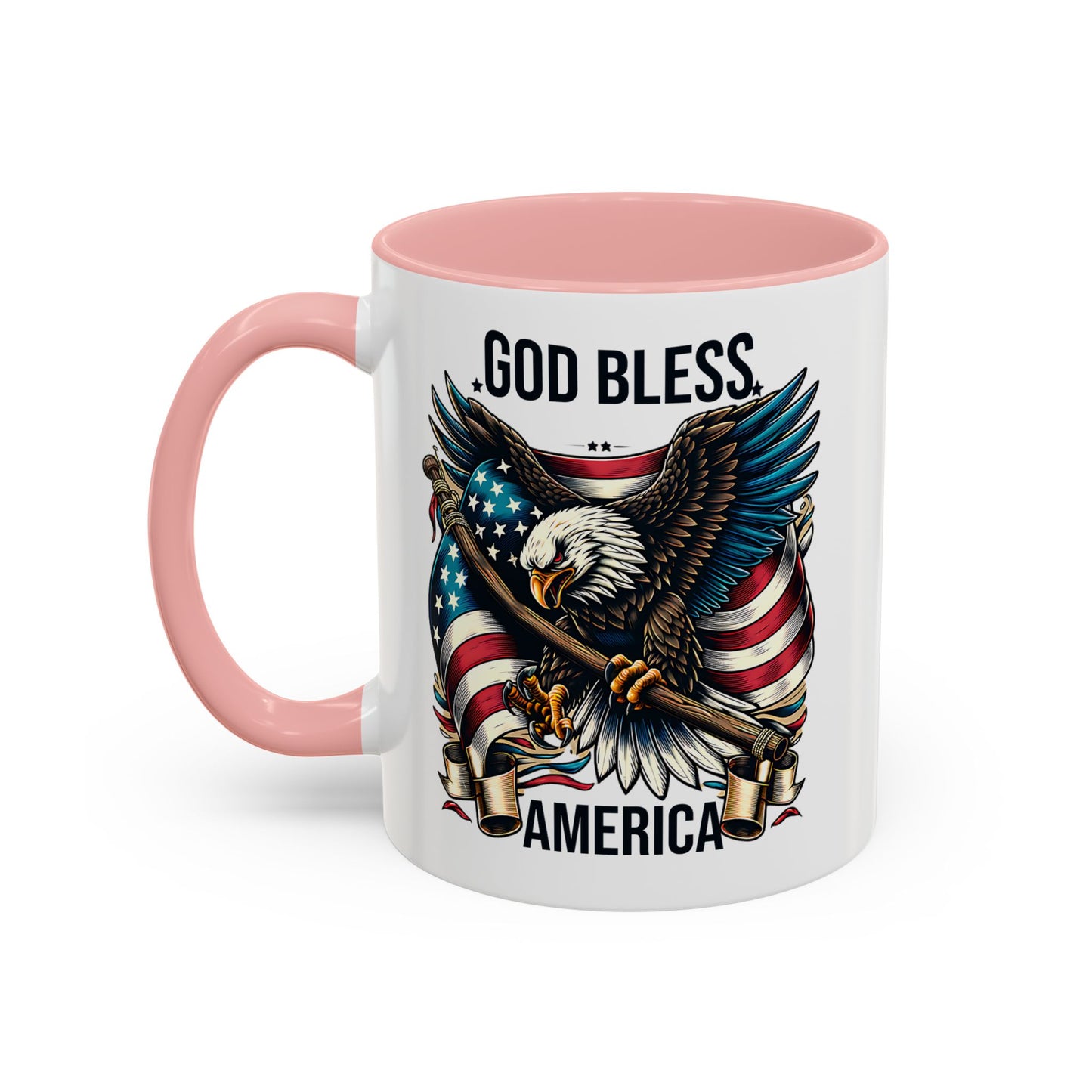 God Bless America Eagle Coffee Mug – Patriotic 11/15oz Accent Mug
