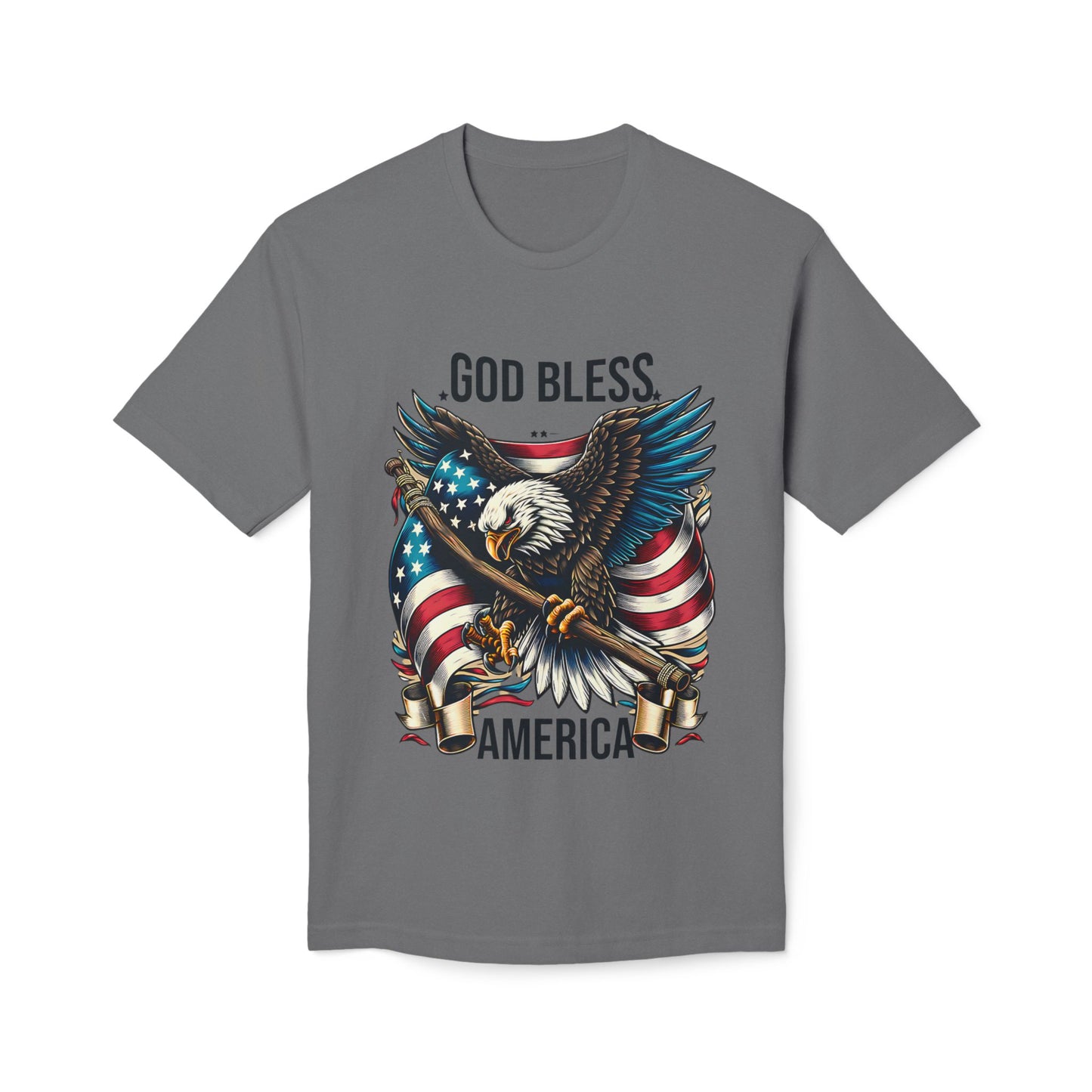 God Bless America T-Shirt — Patriotic Bald Eagle Flag Tee