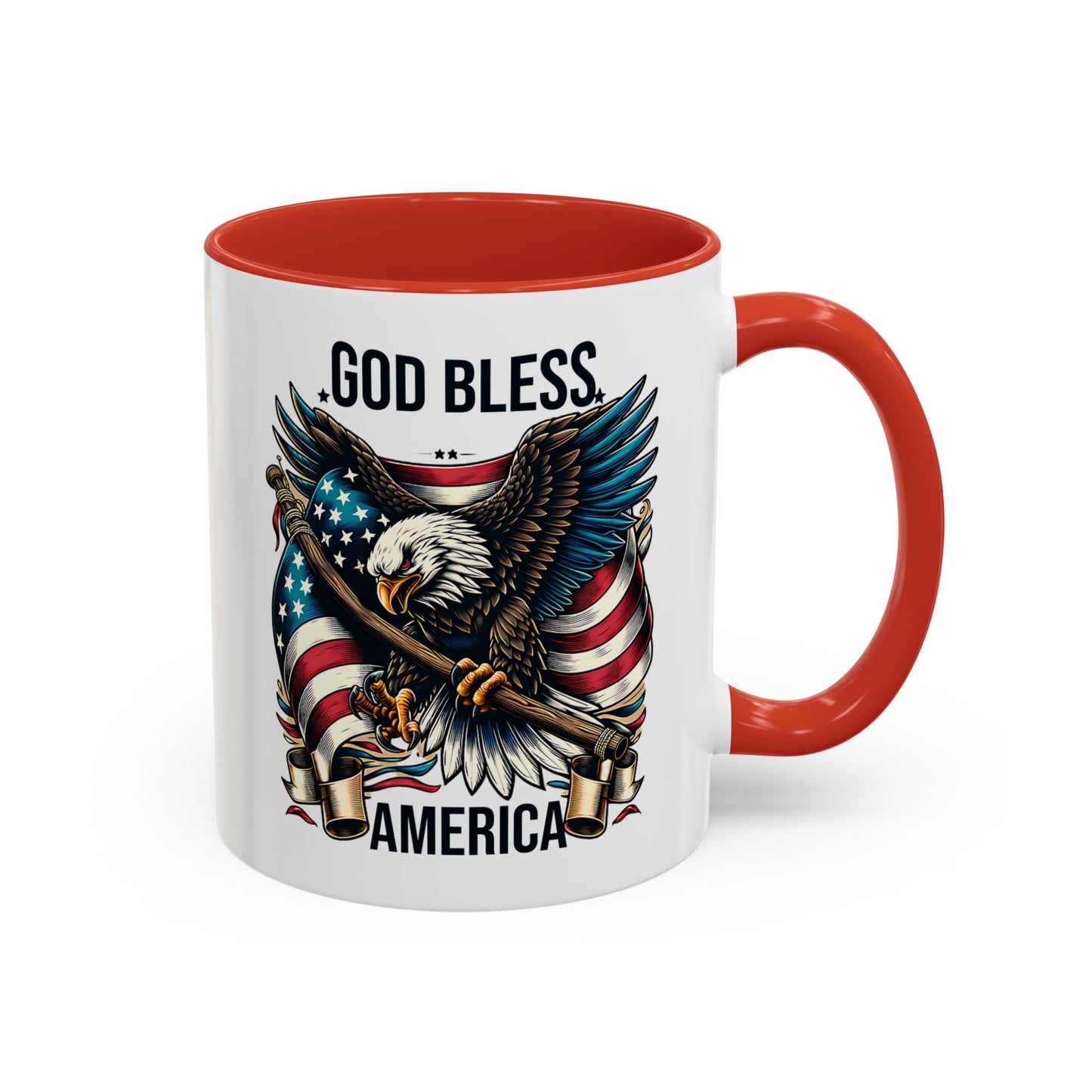 God Bless America Eagle Coffee Mug – Patriotic 11/15oz Accent Mug