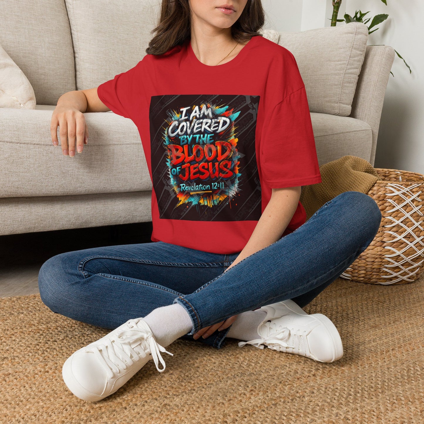 Covered by the Blood of Jesus T-Shirt — Christian Faith Graphic Tee (Revelation 12:11)