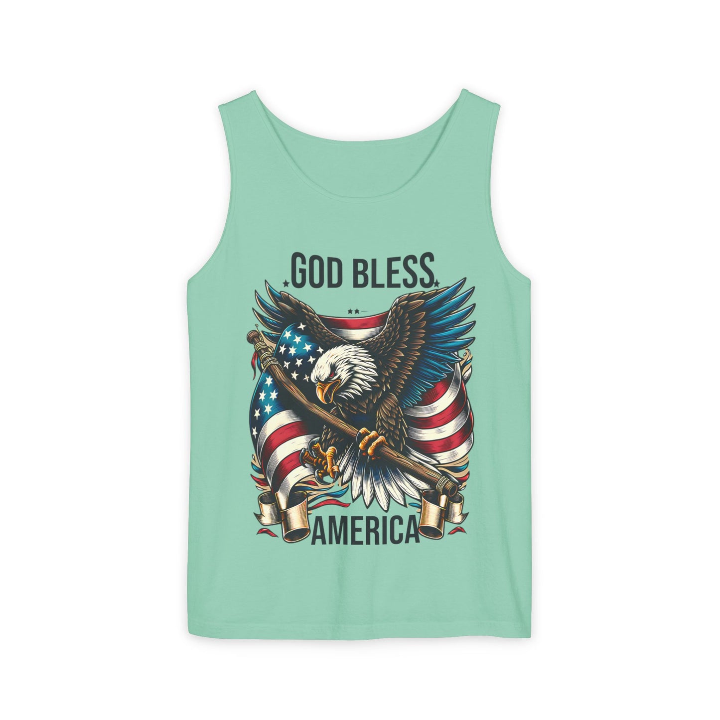 God Bless America Eagle Tank Top — Patriotic American Flag Graphic Tank