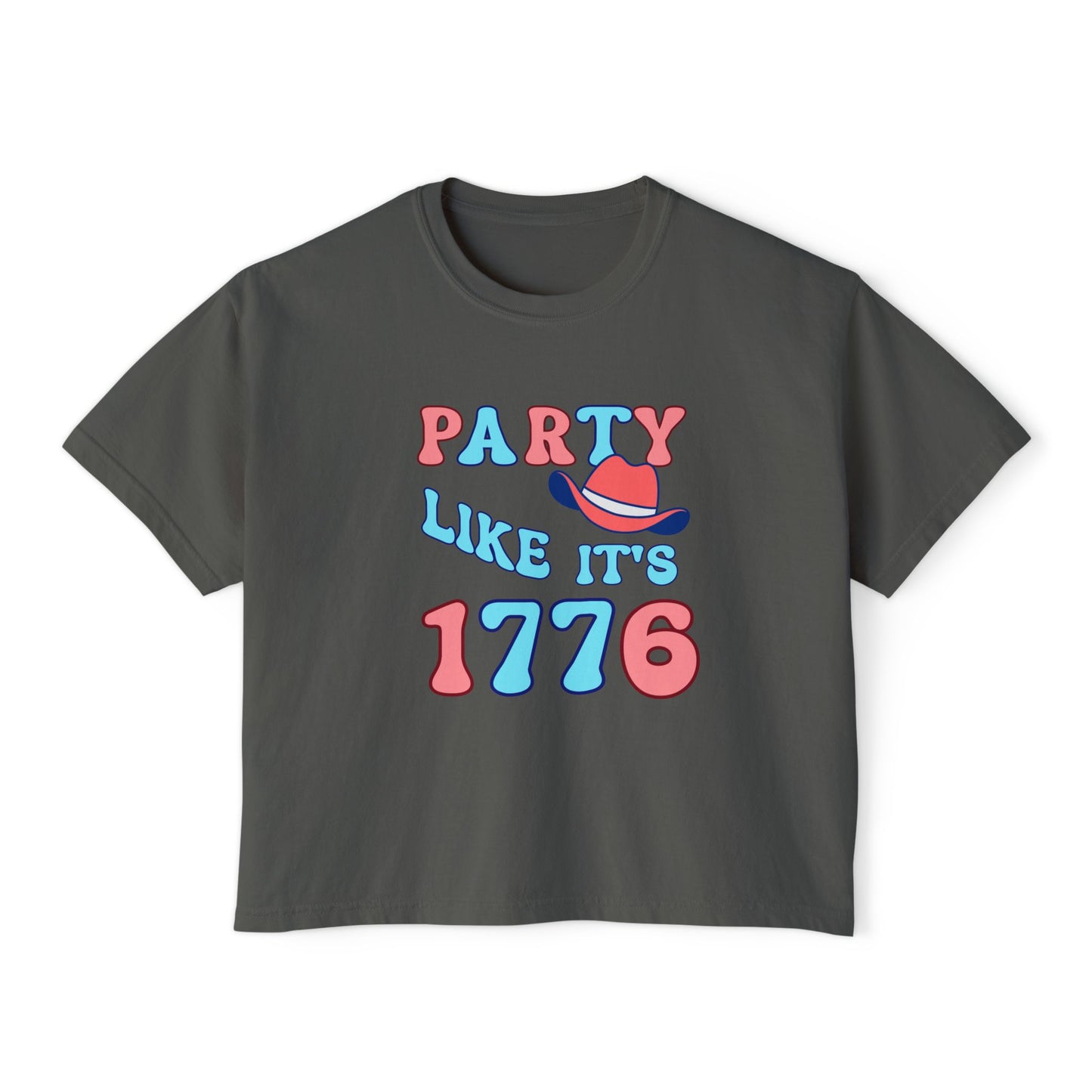 Party Like It's 1776 Women's Boxy Tee – Retro Patriotic 4th of July Shirt