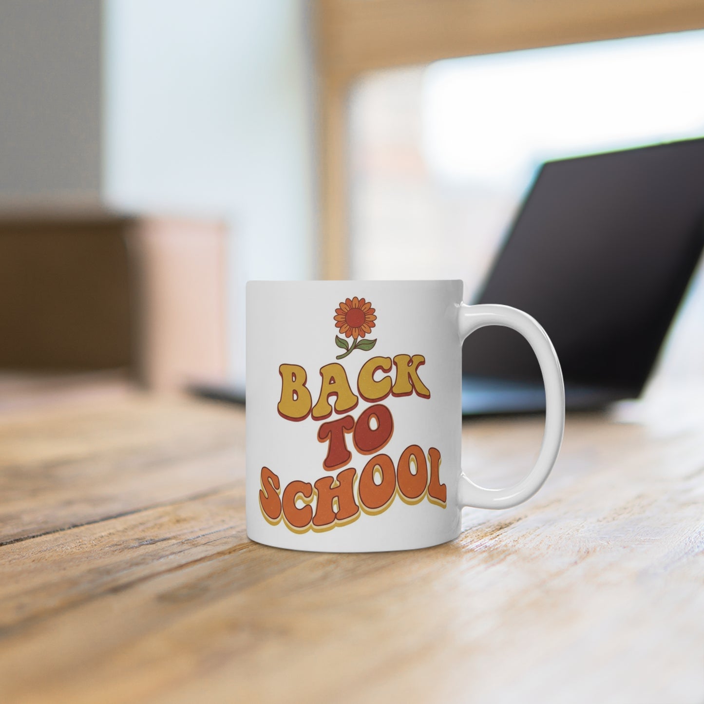 Back to School Mug — Retro Flower Café Cup