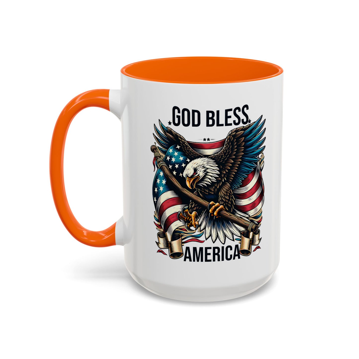 God Bless America Eagle Coffee Mug – Patriotic 11/15oz Accent Mug