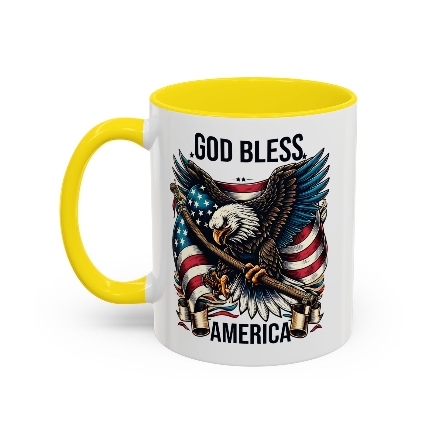 God Bless America Eagle Coffee Mug – Patriotic 11/15oz Accent Mug