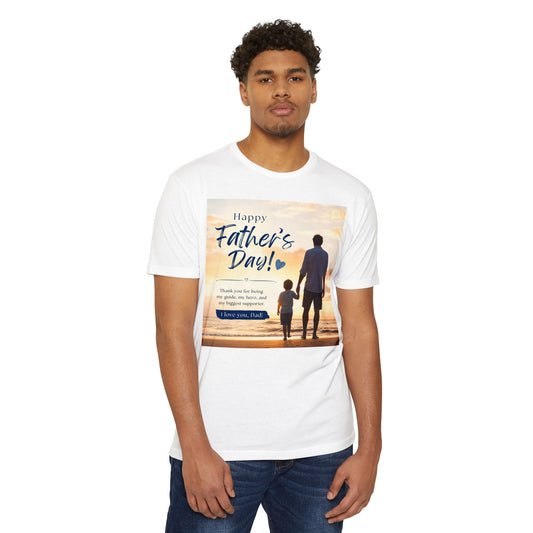 Father's Day T-Shirt - "Happy Father's Day" Beach Silhouette Gift