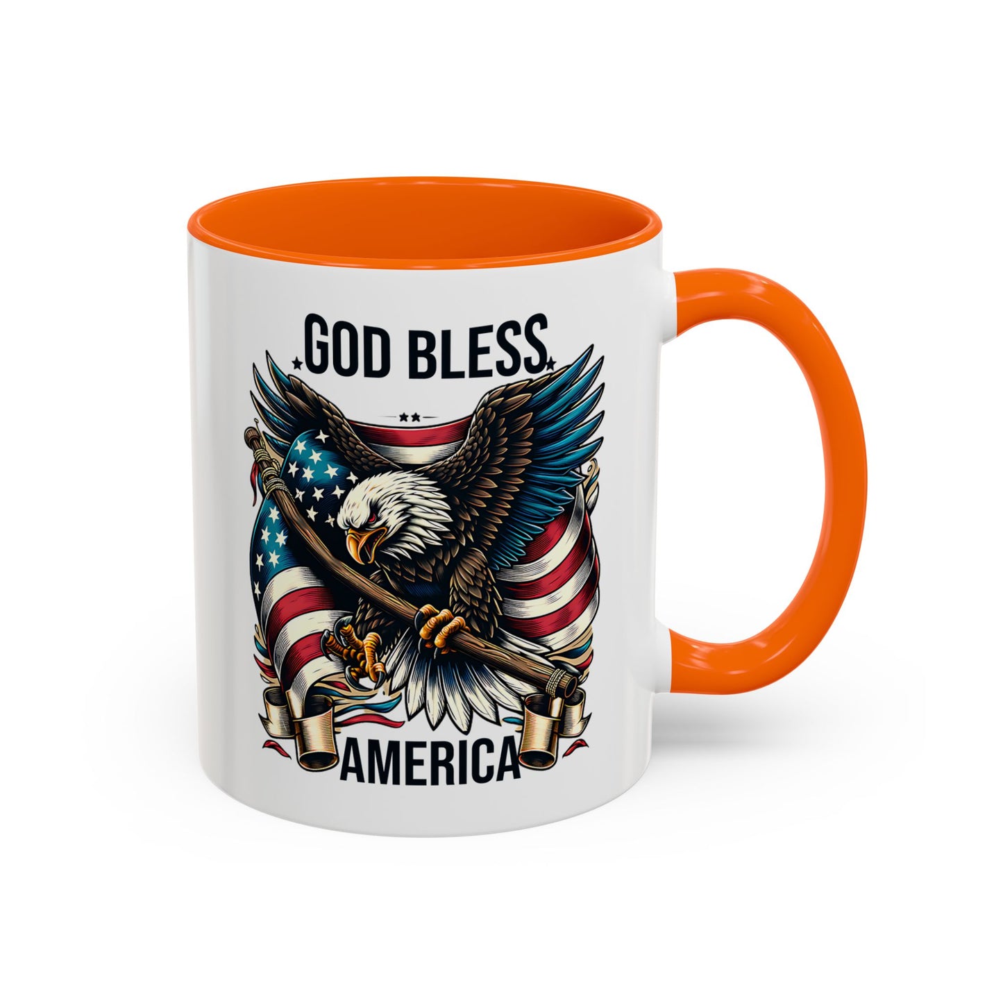 God Bless America Eagle Coffee Mug – Patriotic 11/15oz Accent Mug