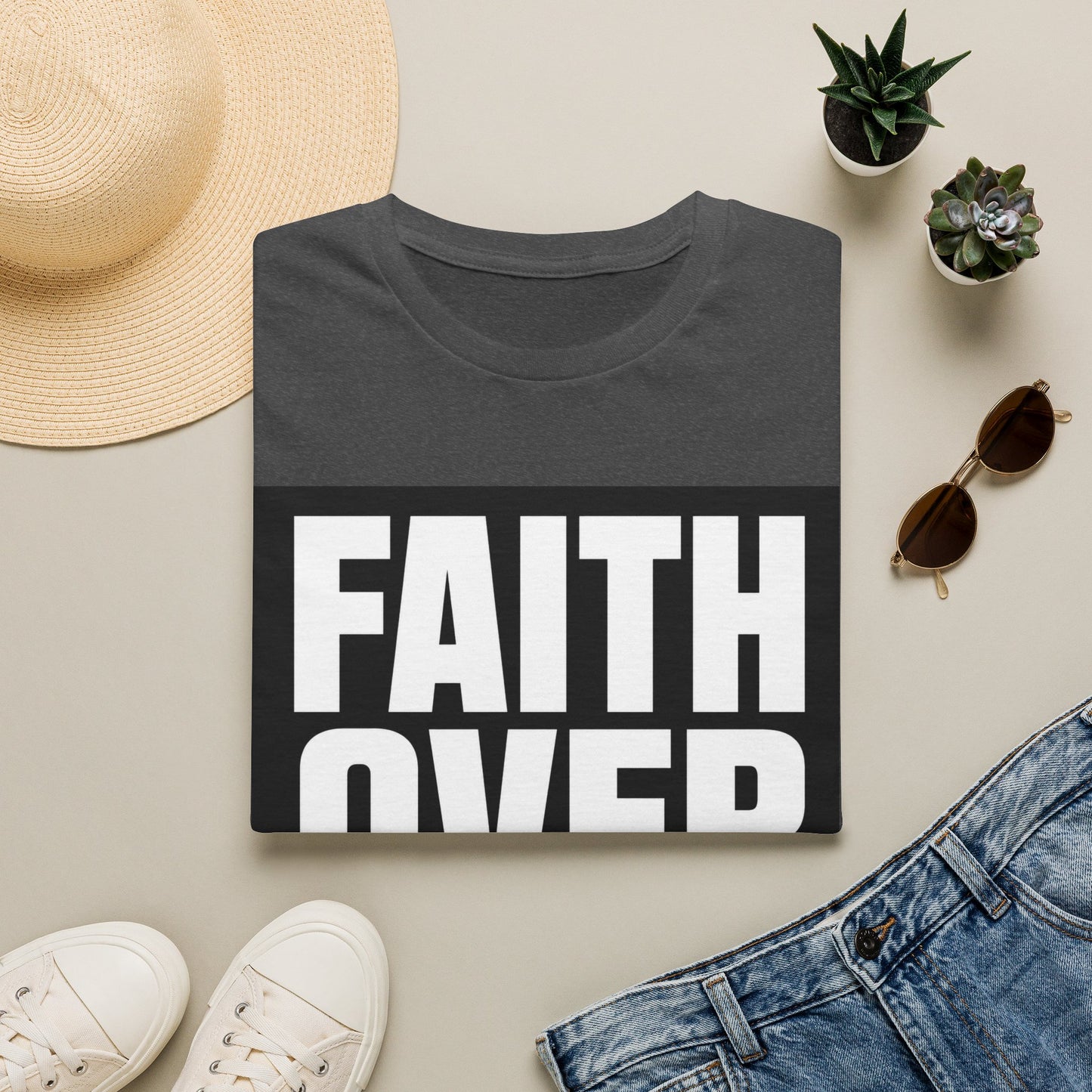 Faith Over Fear T-Shirt — Bold Inspirational Christian Graphic Tee