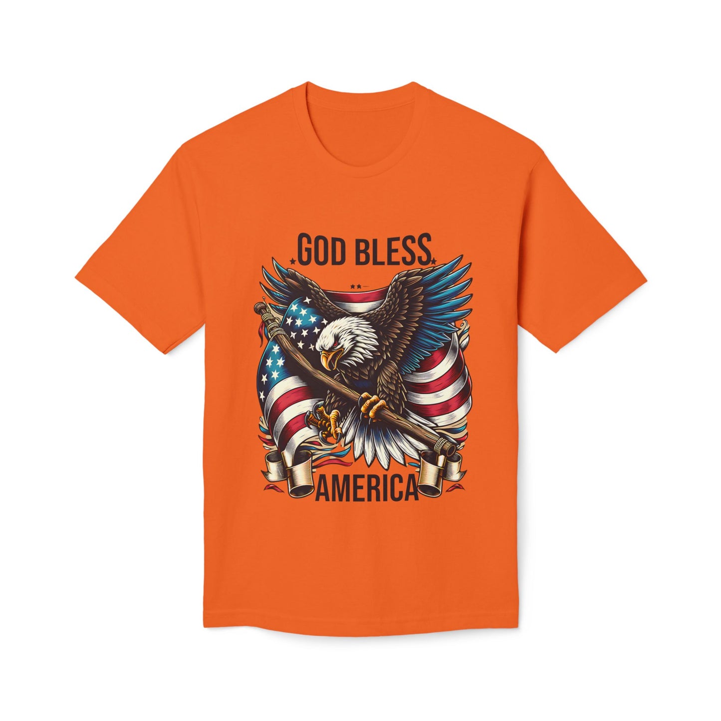 God Bless America T-Shirt — Patriotic Bald Eagle Flag Tee