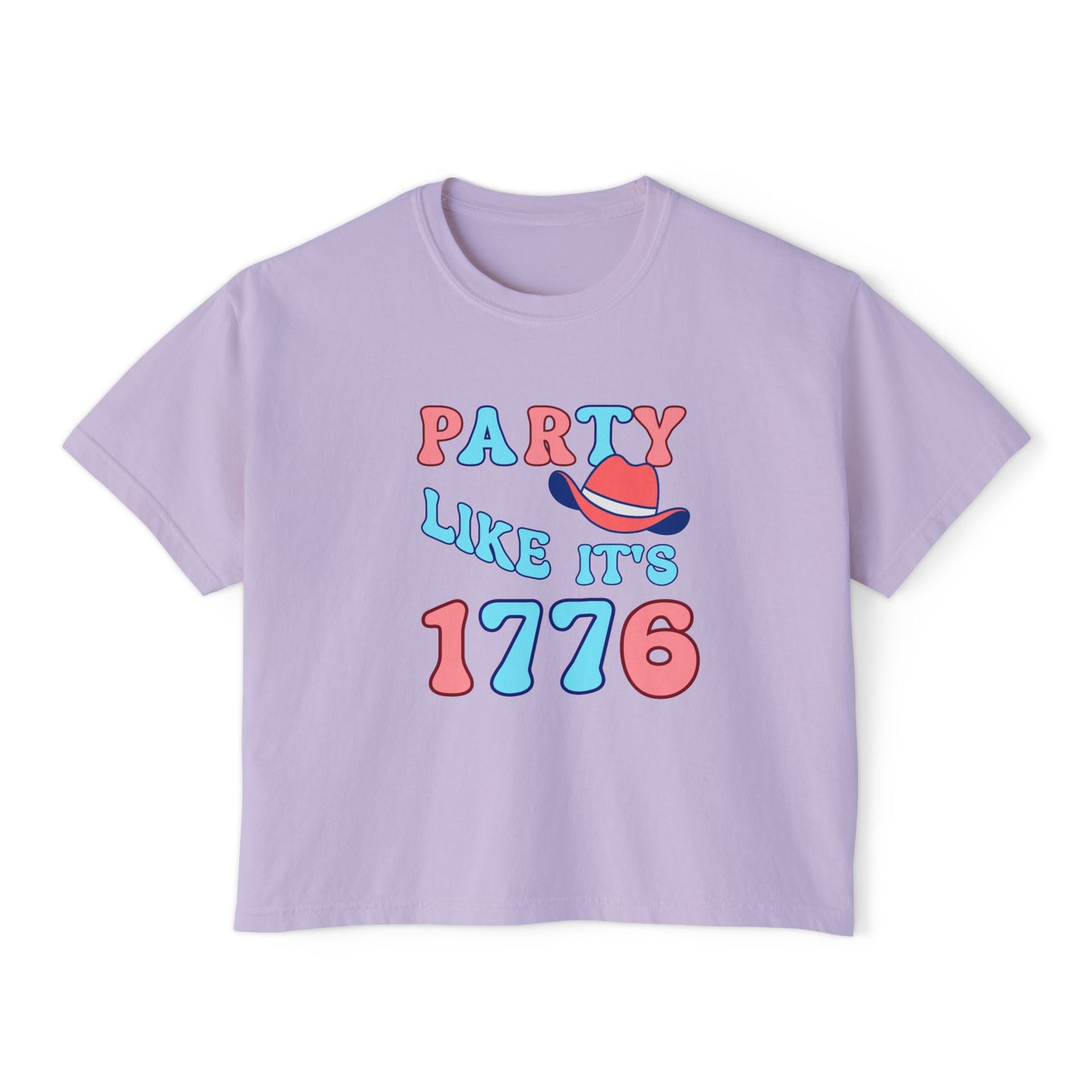 Party Like It's 1776 Women's Boxy Tee – Retro Patriotic 4th of July Shirt
