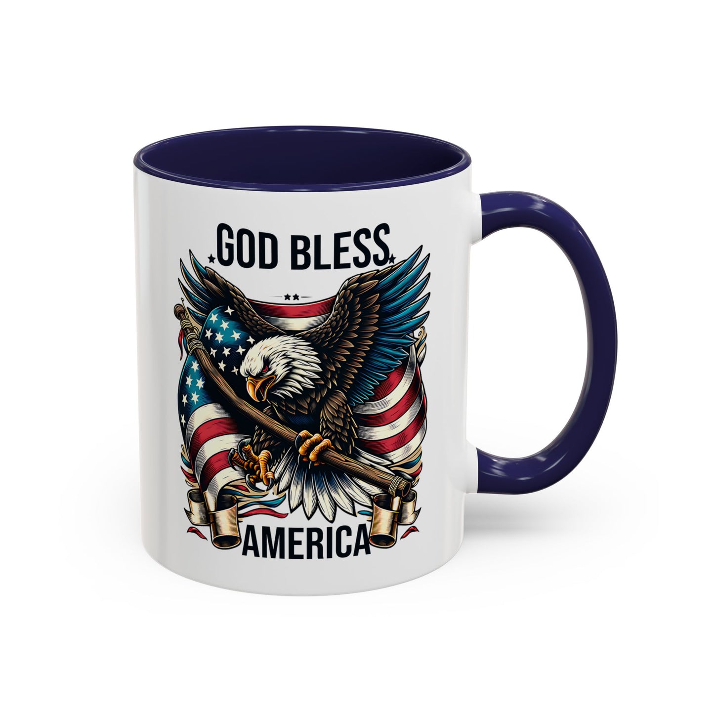 God Bless America Eagle Coffee Mug – Patriotic 11/15oz Accent Mug