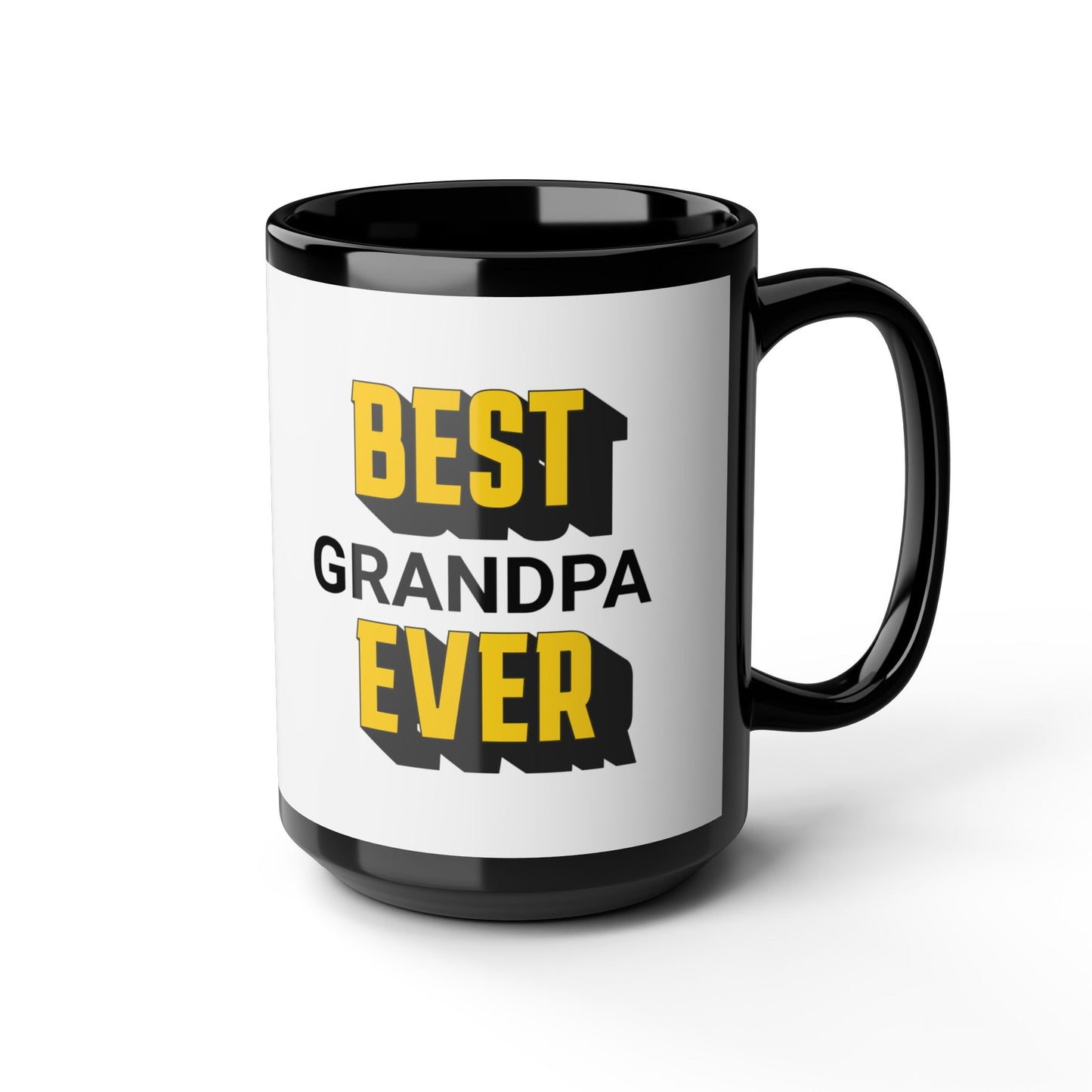 Best Grandpa Ever Black Coffee Mug — 11oz & 15oz Gift for Grandfather