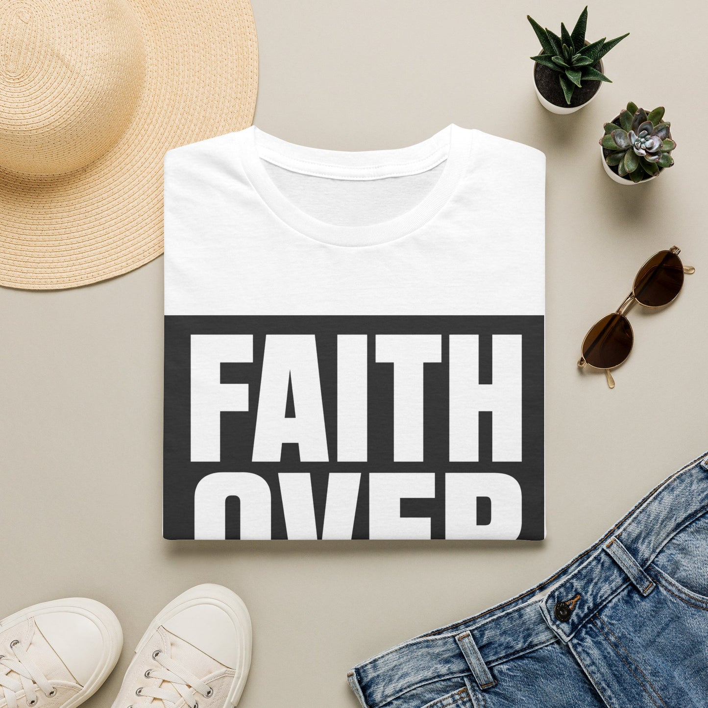 Faith Over Fear T-Shirt — Bold Inspirational Christian Graphic Tee