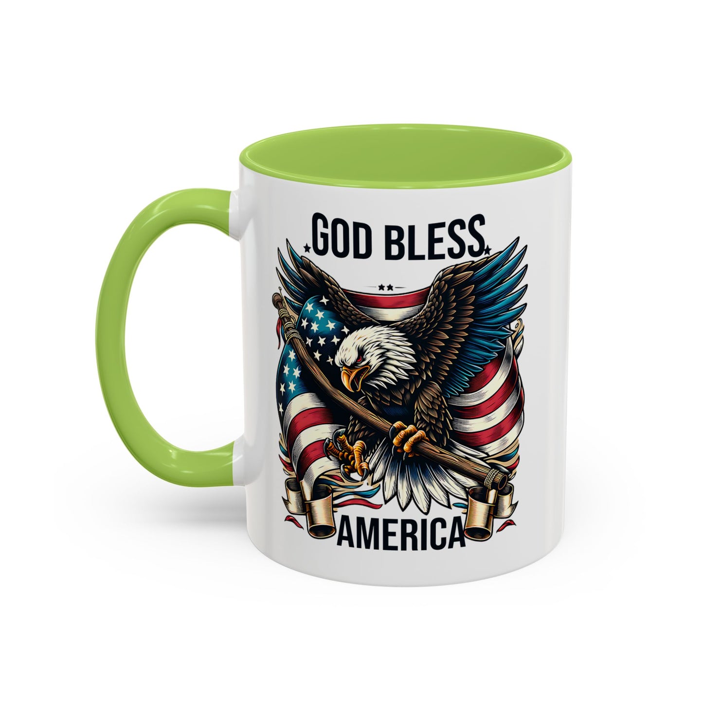 God Bless America Eagle Coffee Mug – Patriotic 11/15oz Accent Mug