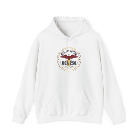 USA 250 Eagle Crest Hoodie | 4th of July 250th Anniversary, Patriotic Vintage Seal