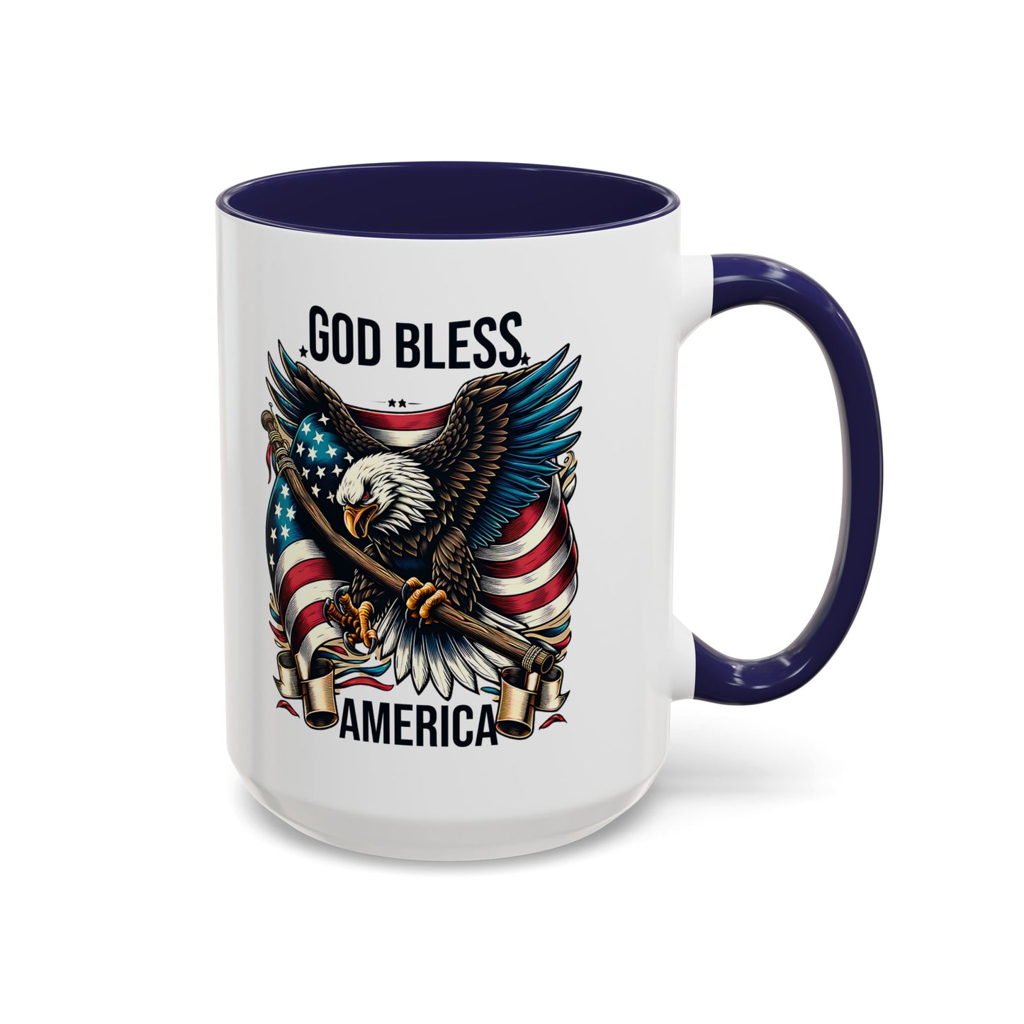 God Bless America Eagle Coffee Mug – Patriotic 11/15oz Accent Mug