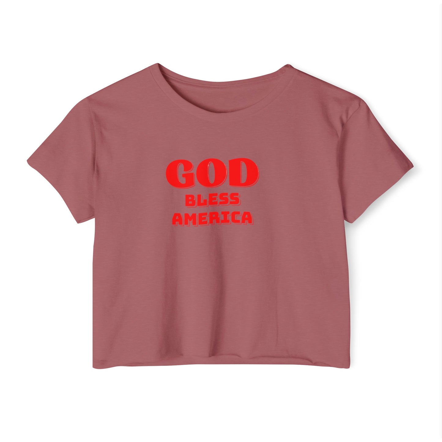 God Bless America Crop Top — Patriotic Women's Festival Tee