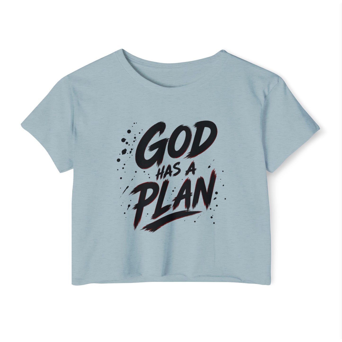 God Has a Plan Crop Top — Women's Faith Graphic Festival Tee