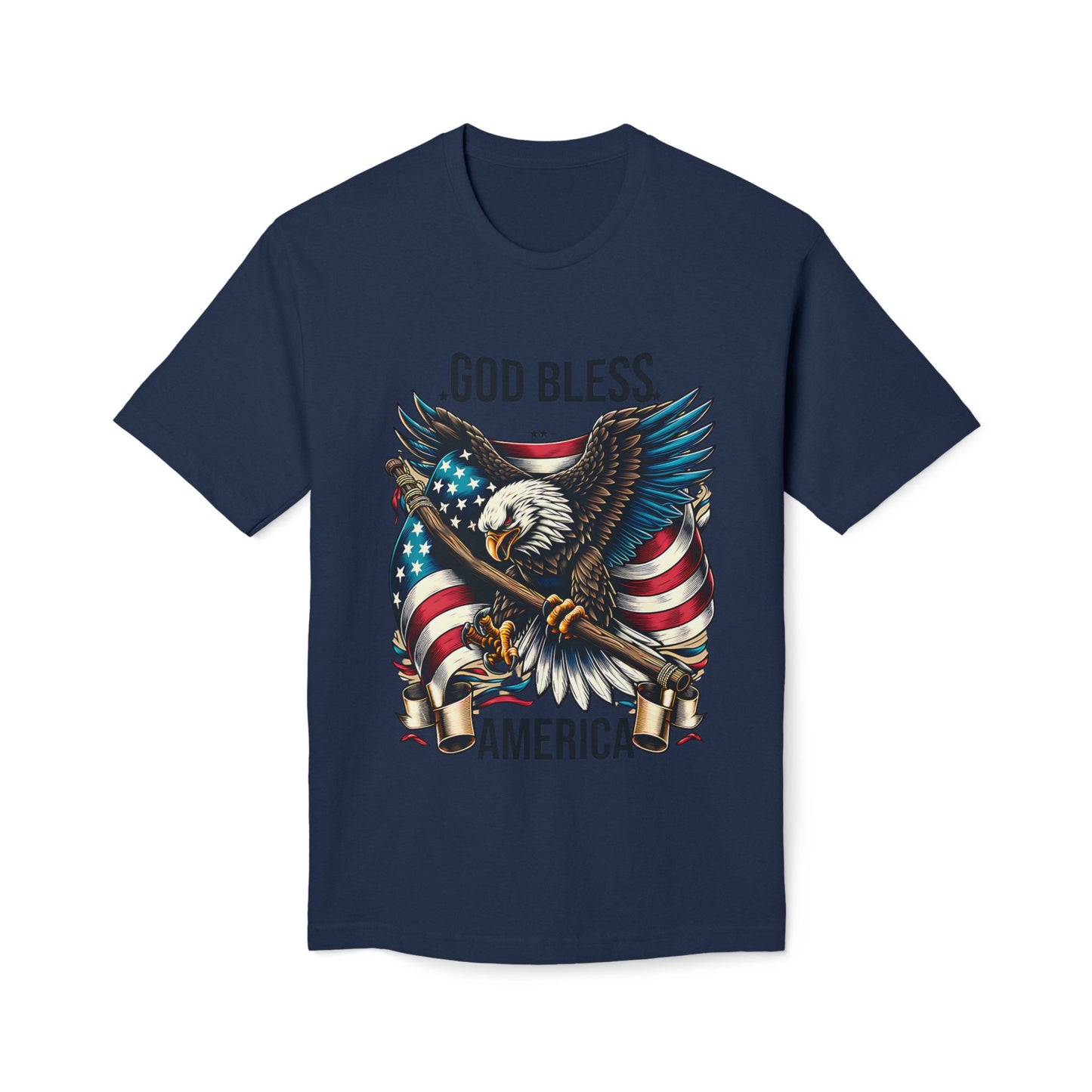 God Bless America T-Shirt — Patriotic Bald Eagle Flag Tee