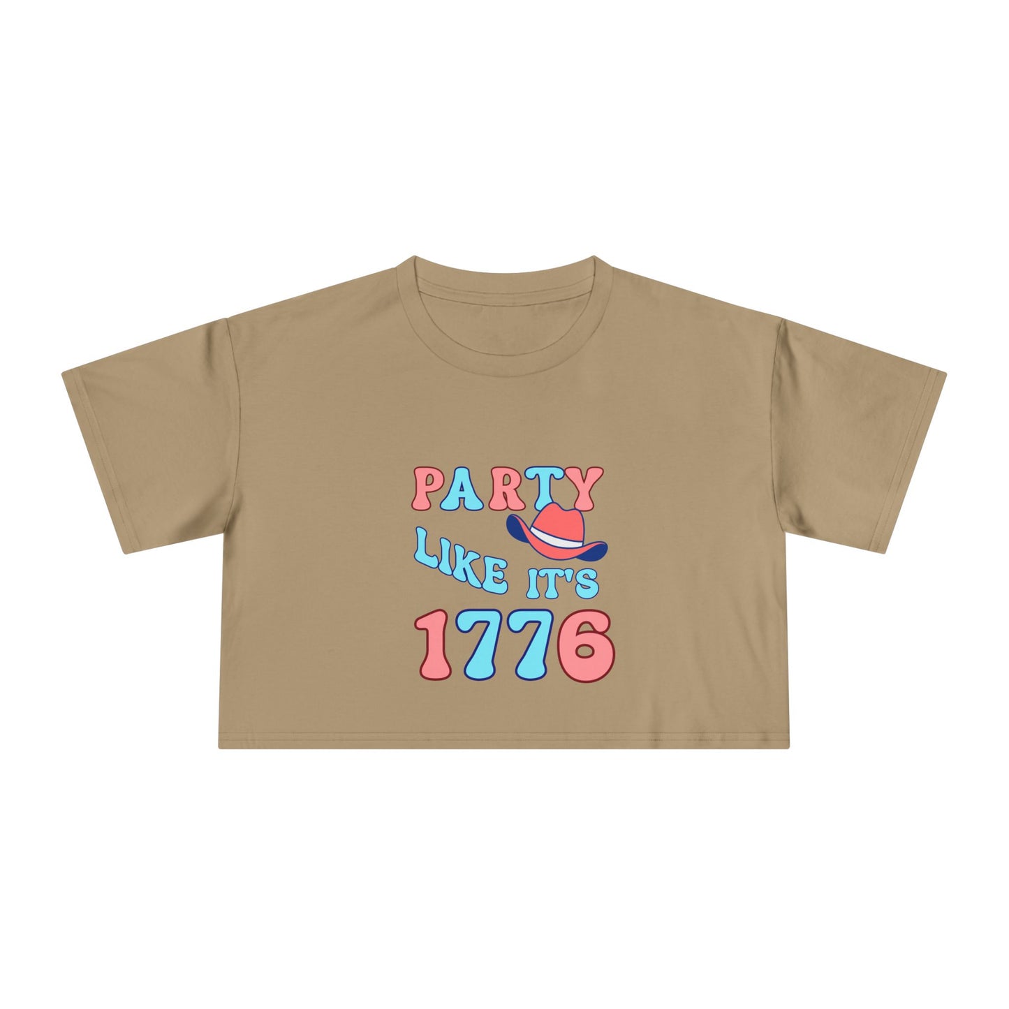 Party Like It's 1776 Crop Tee — Patriotic 4th of July Women's Shirt