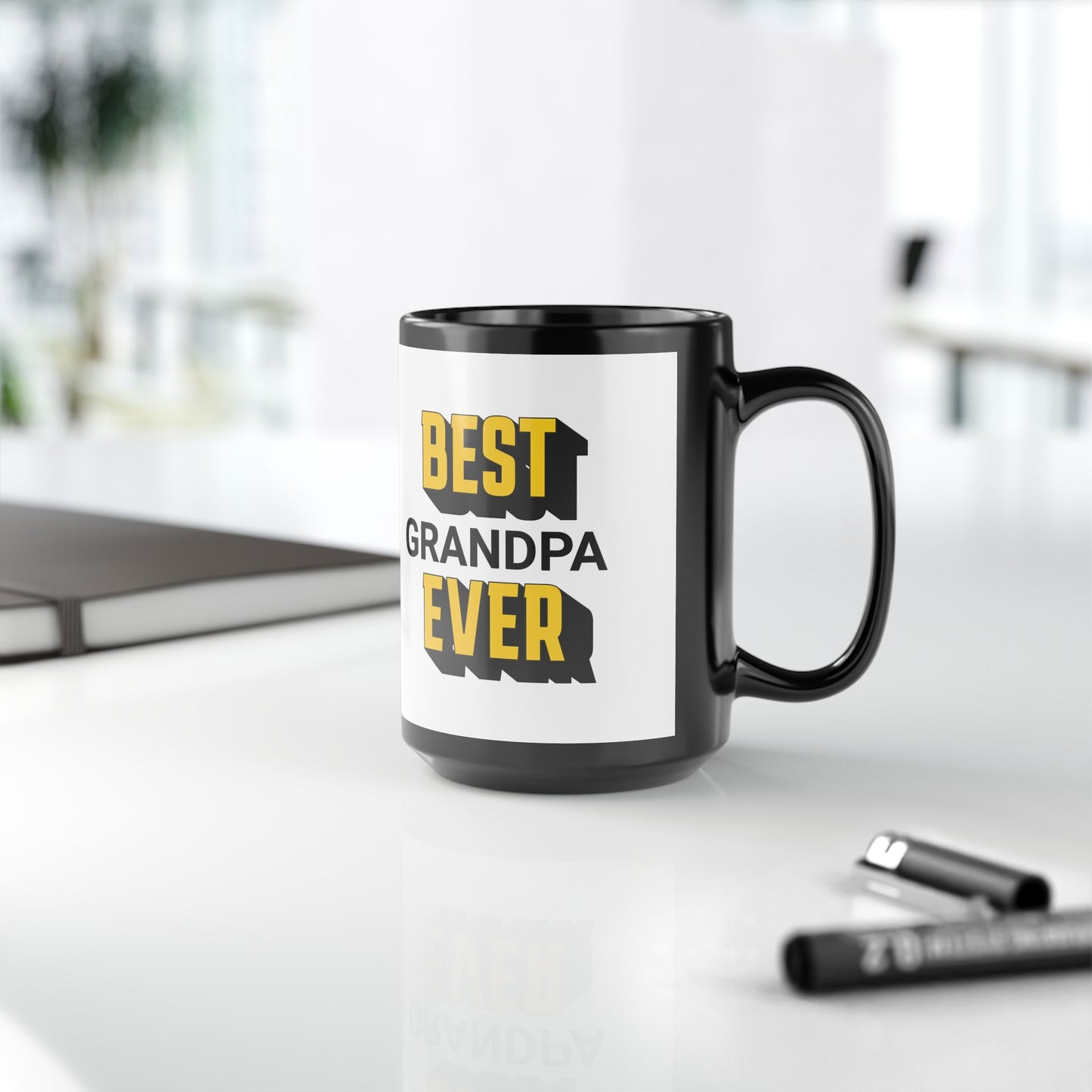 Best Grandpa Ever Black Coffee Mug — 11oz & 15oz Gift for Grandfather