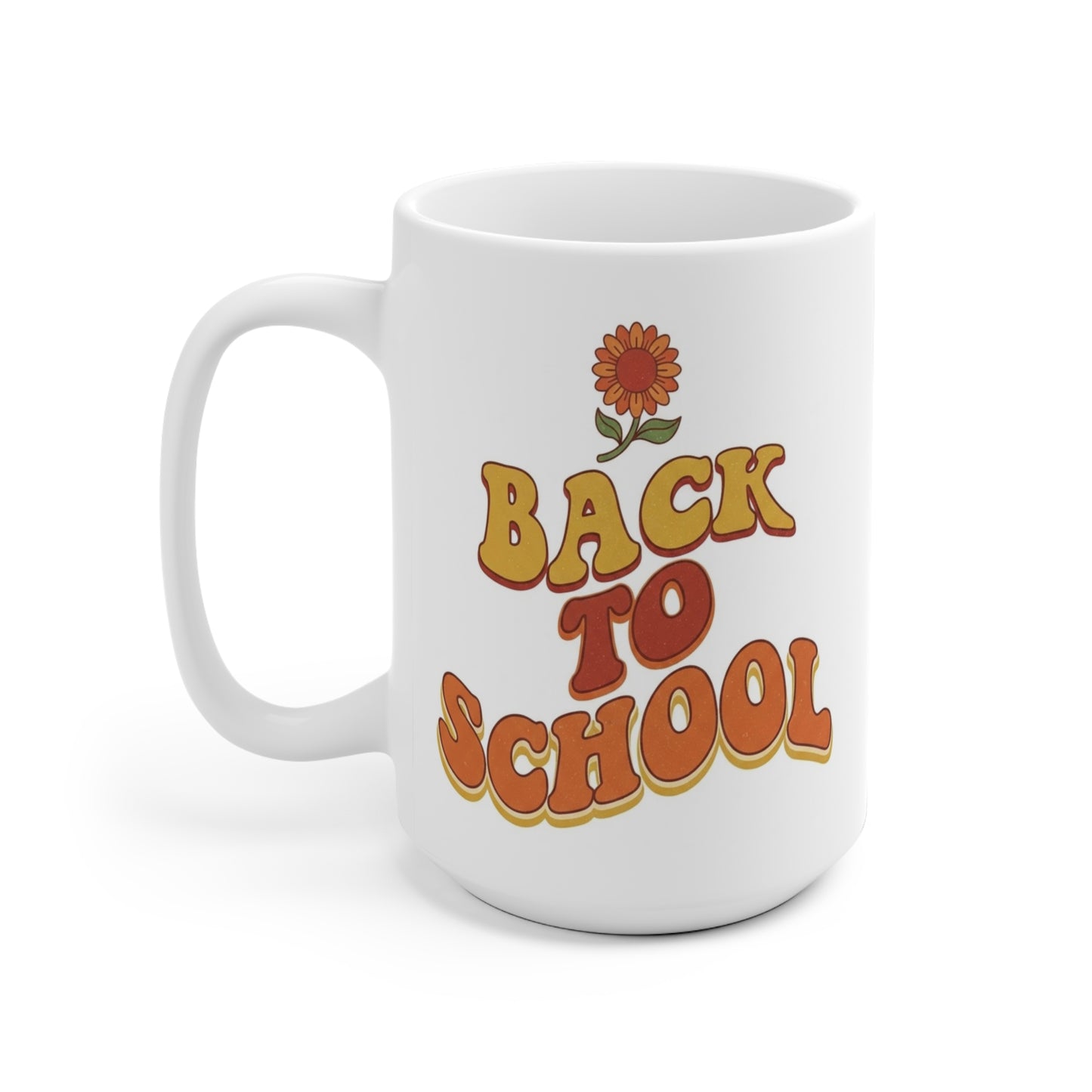 Back to School Mug — Retro Flower Café Cup