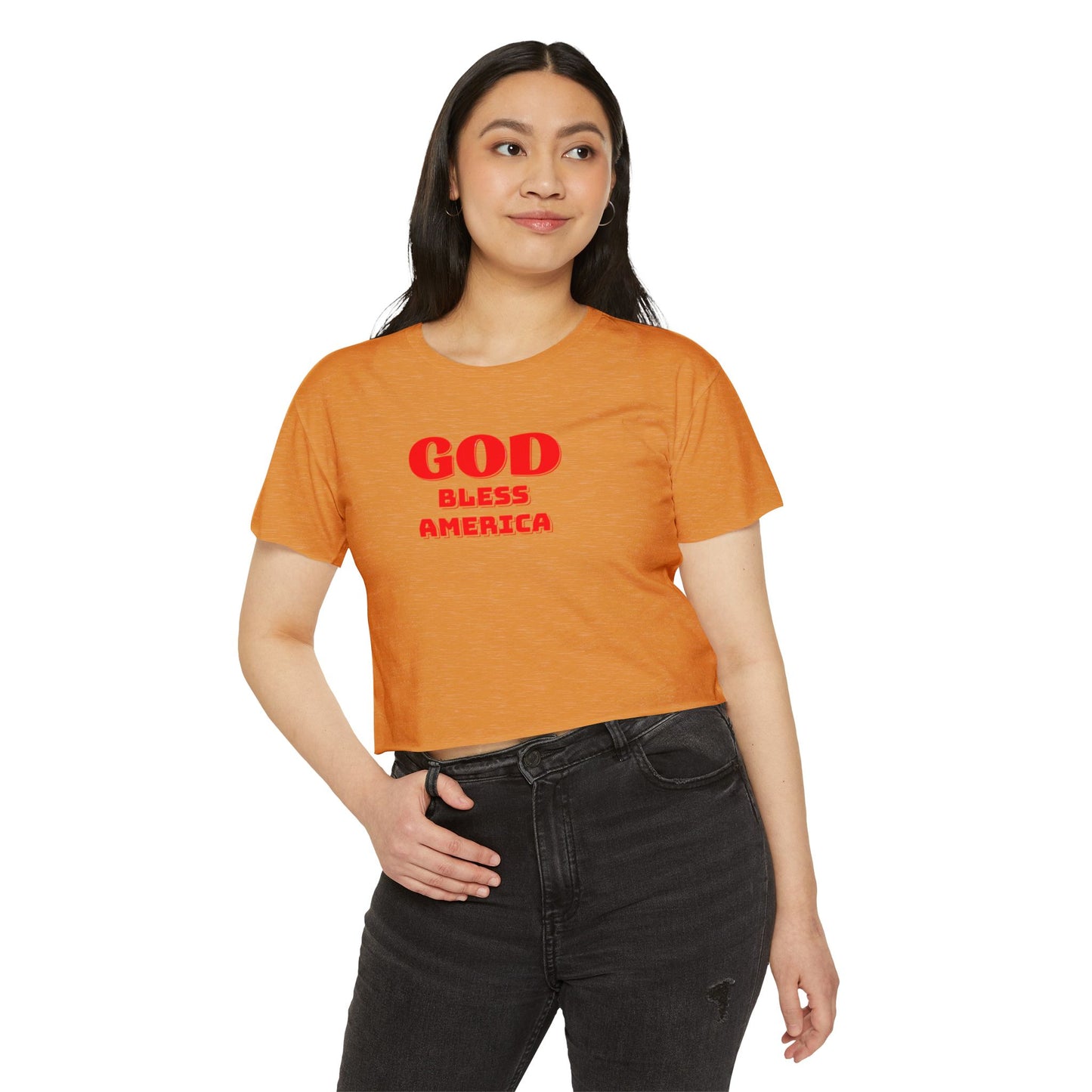 God Bless America Crop Top — Patriotic Women's Festival Tee
