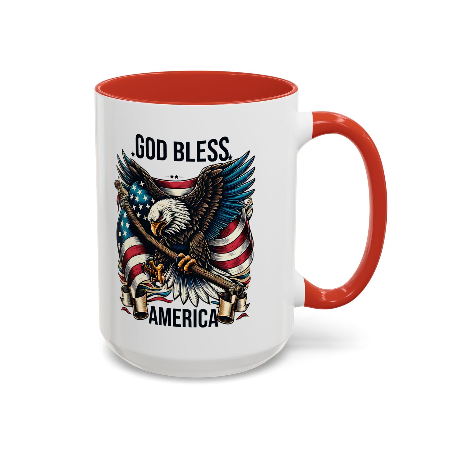 God Bless America Eagle Coffee Mug – Patriotic 11/15oz Accent Mug