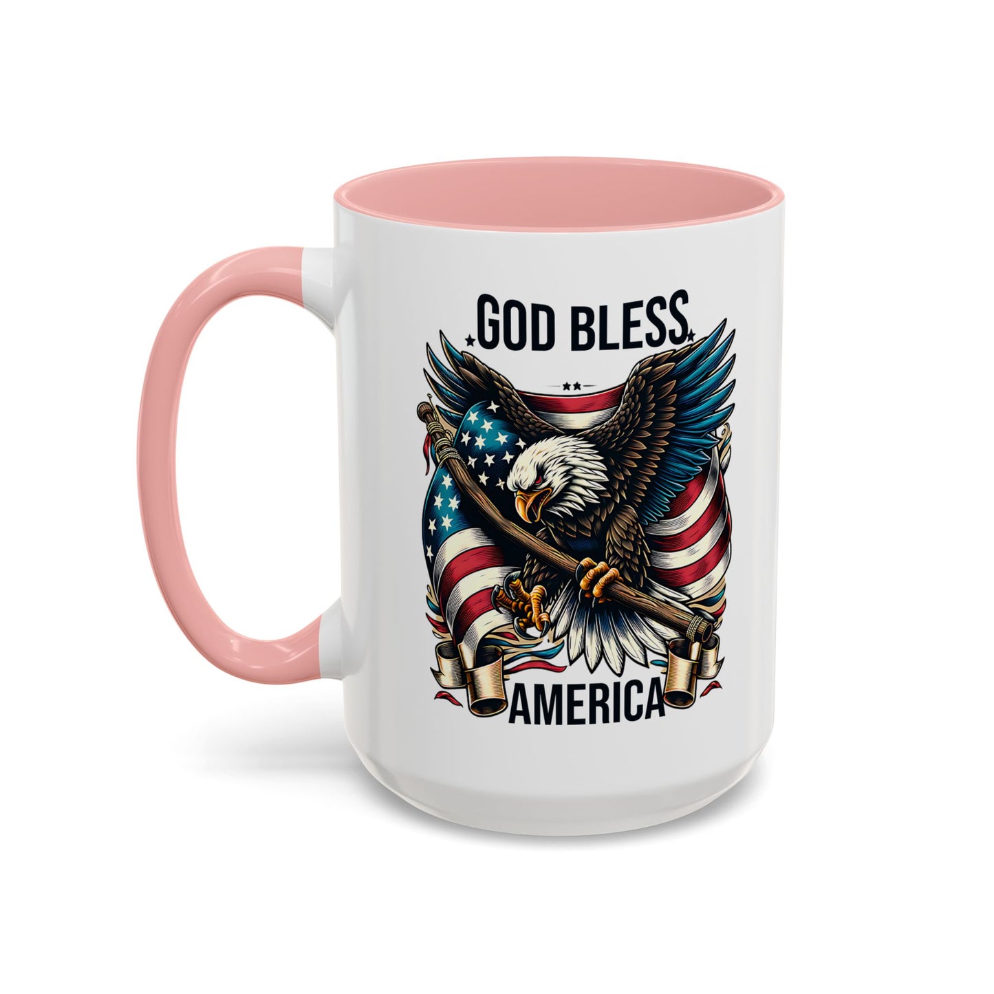 God Bless America Eagle Coffee Mug – Patriotic 11/15oz Accent Mug