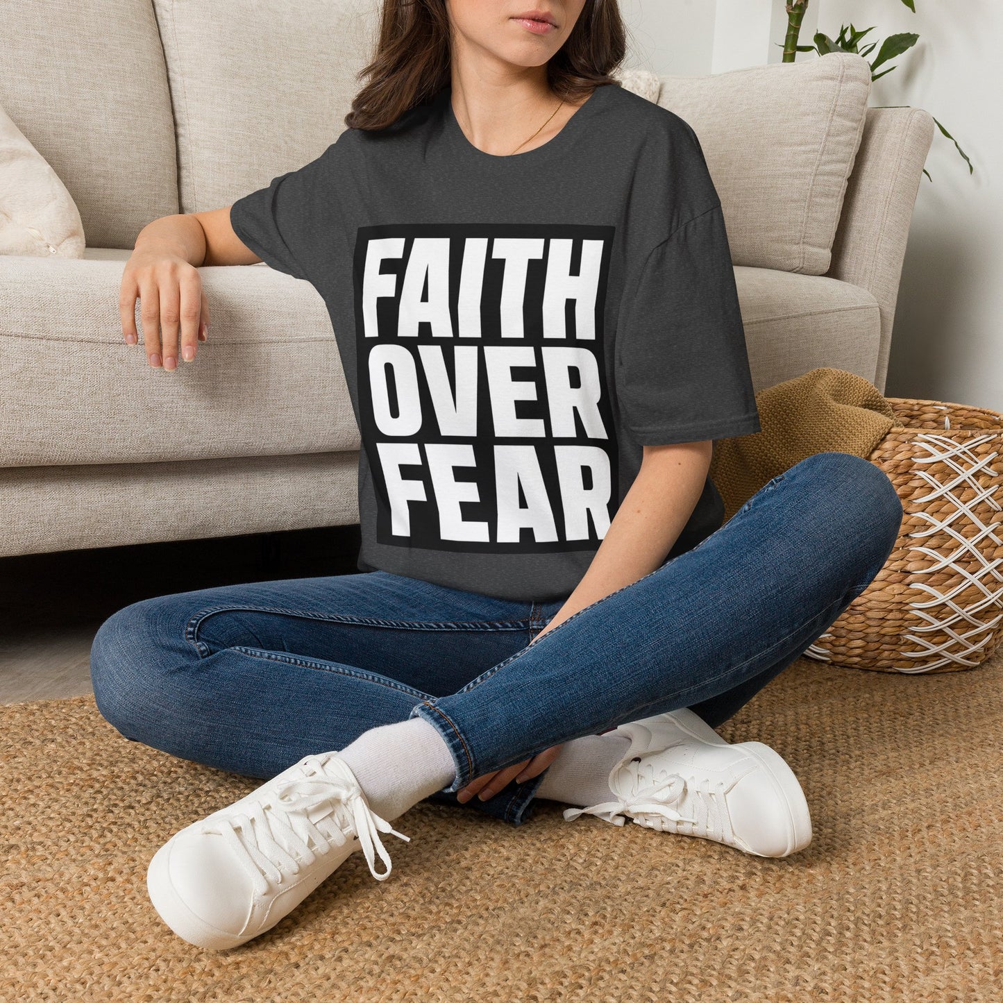 Faith Over Fear T-Shirt — Bold Inspirational Christian Graphic Tee