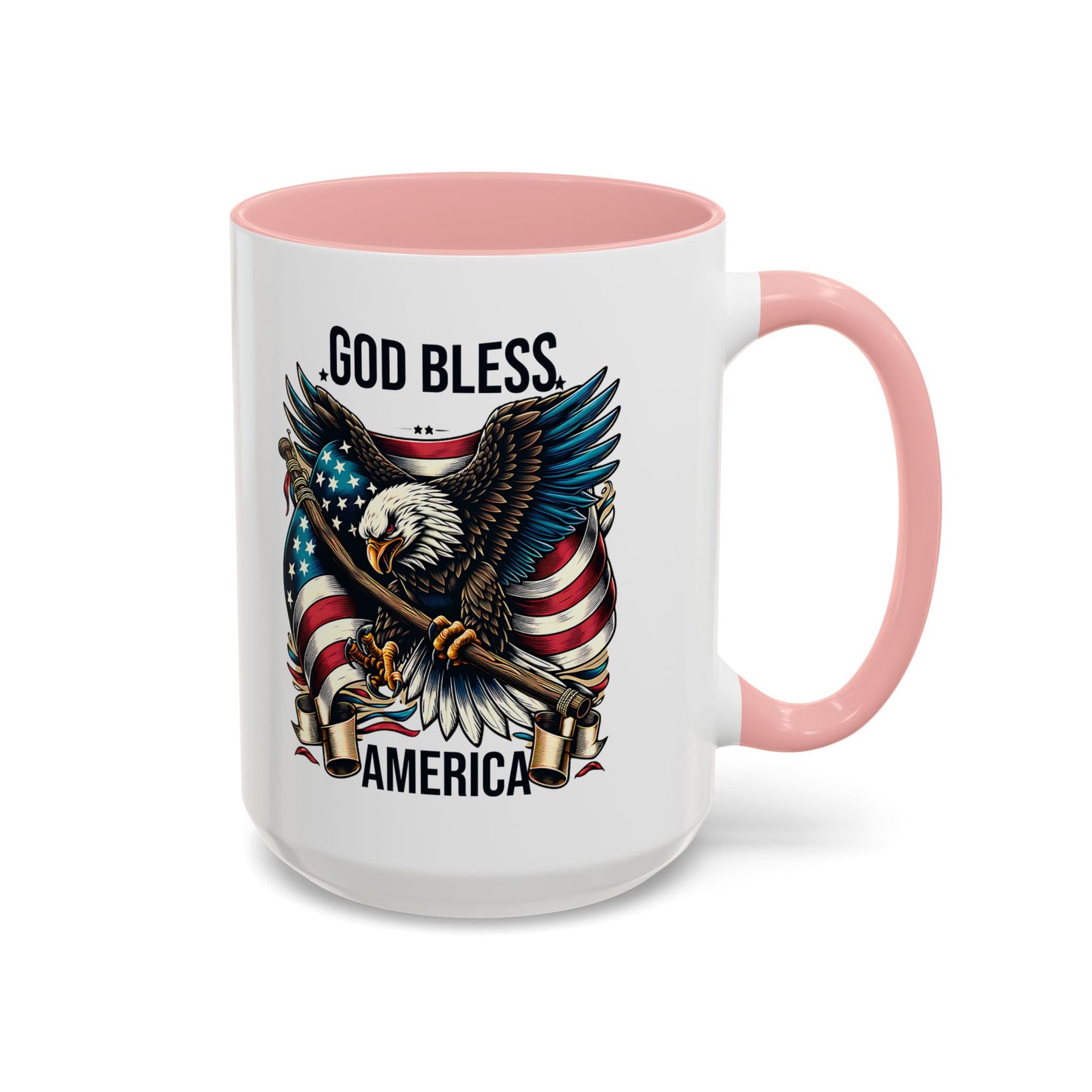 God Bless America Eagle Coffee Mug – Patriotic 11/15oz Accent Mug