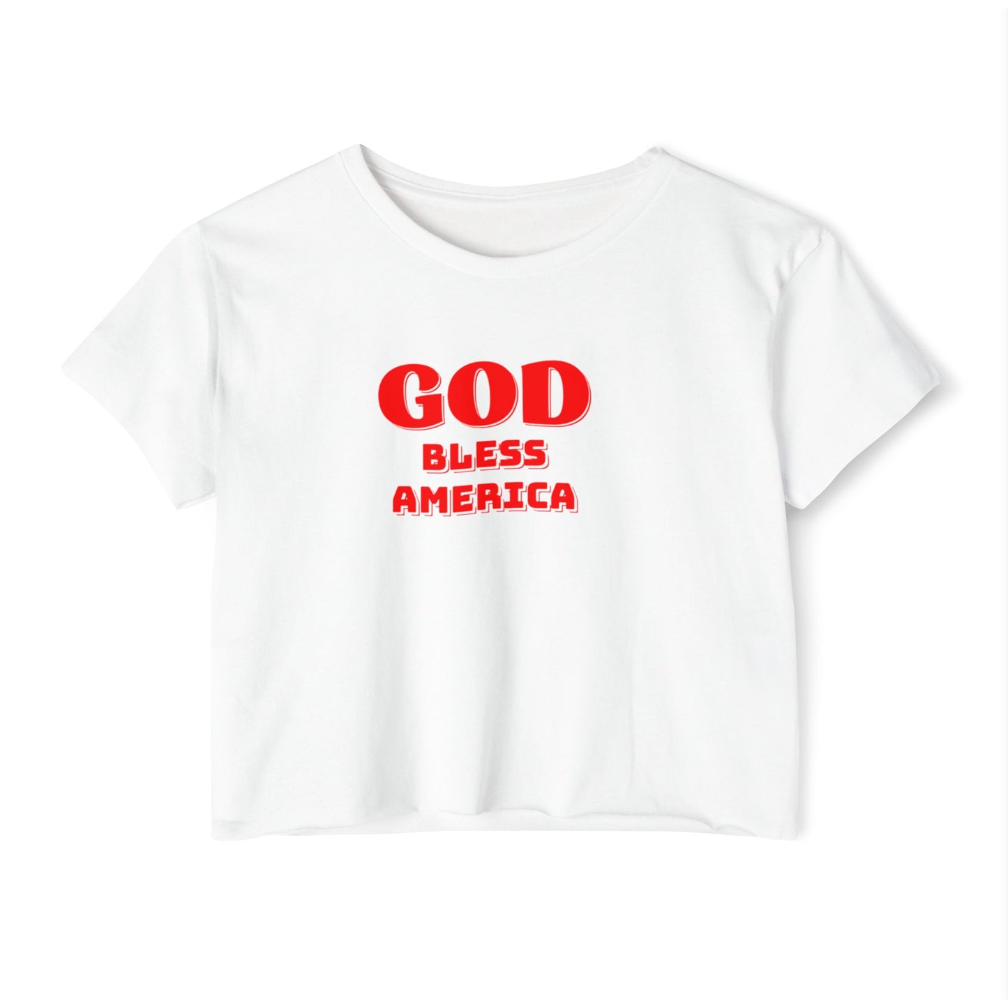 God Bless America Crop Top — Patriotic Women's Festival Tee