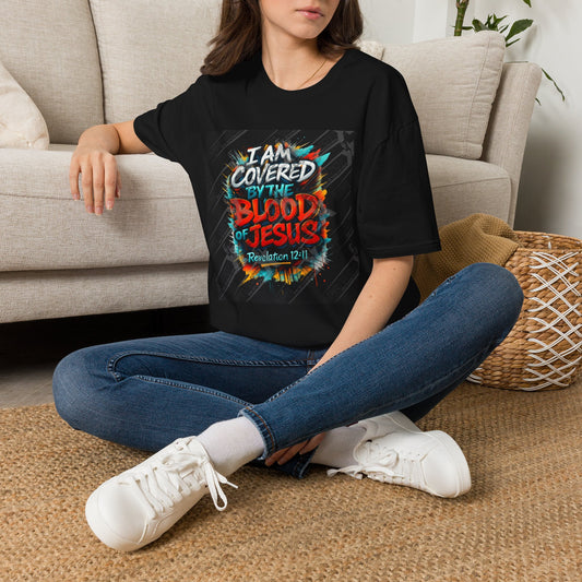 Covered by the Blood of Jesus T-Shirt — Christian Faith Graphic Tee (Revelation 12:11)