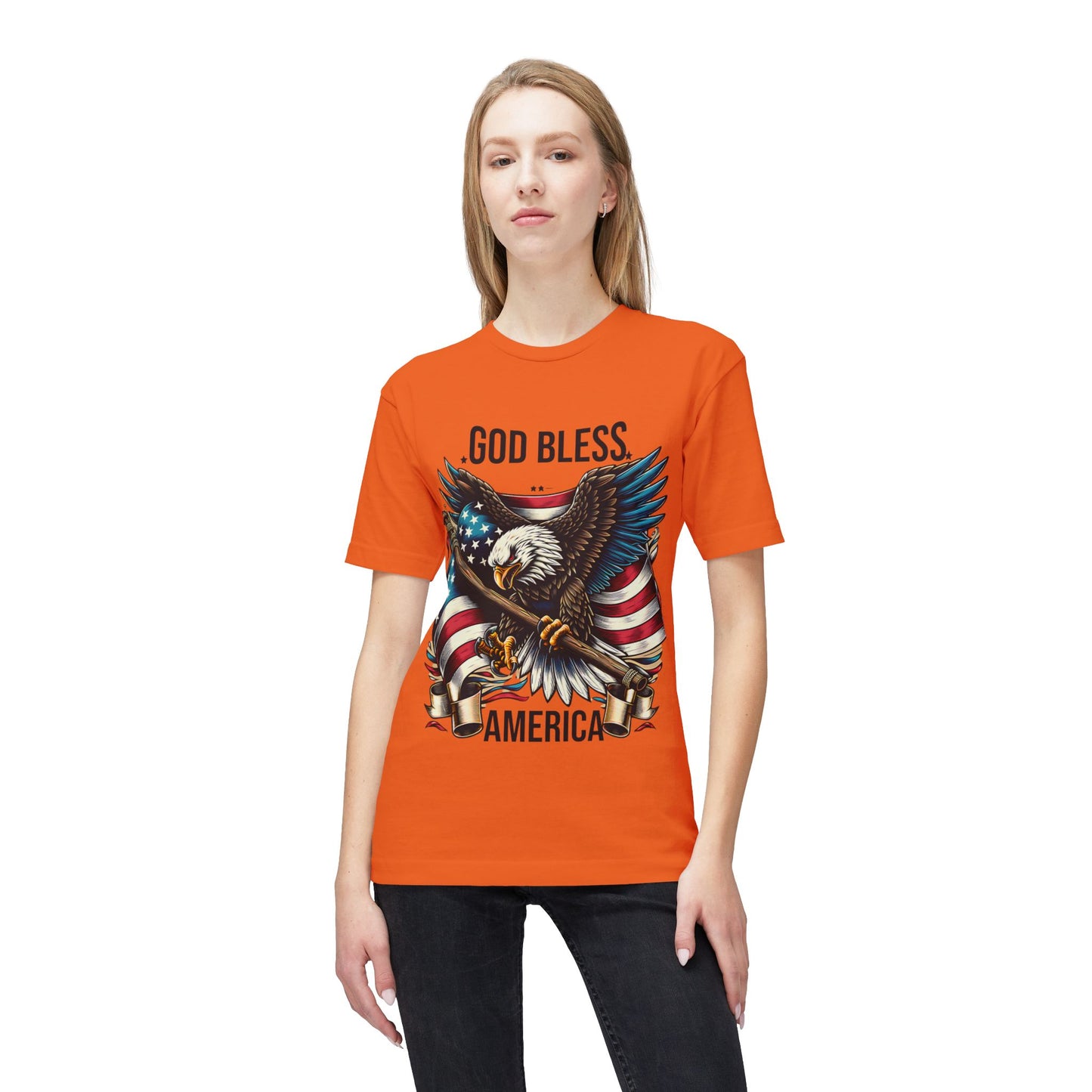 God Bless America T-Shirt — Patriotic Bald Eagle Flag Tee