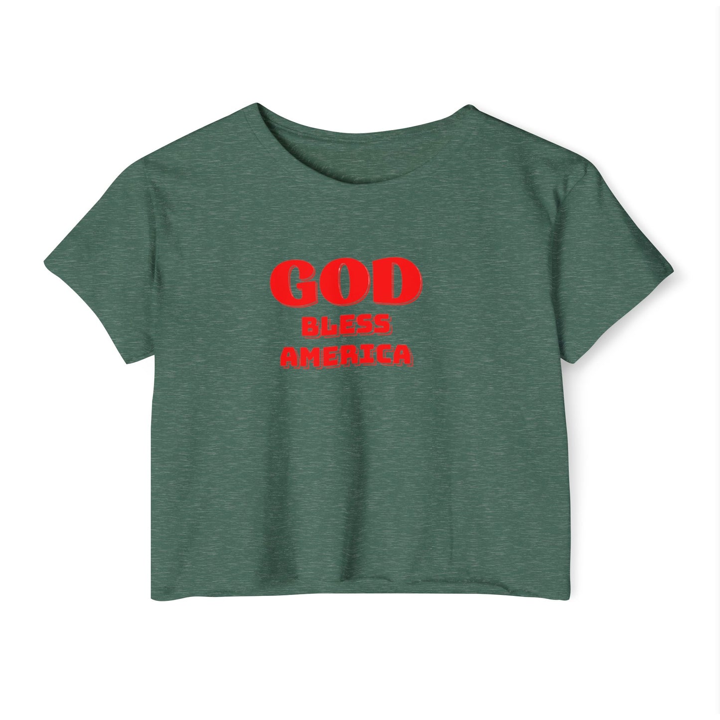 God Bless America Crop Top — Patriotic Women's Festival Tee
