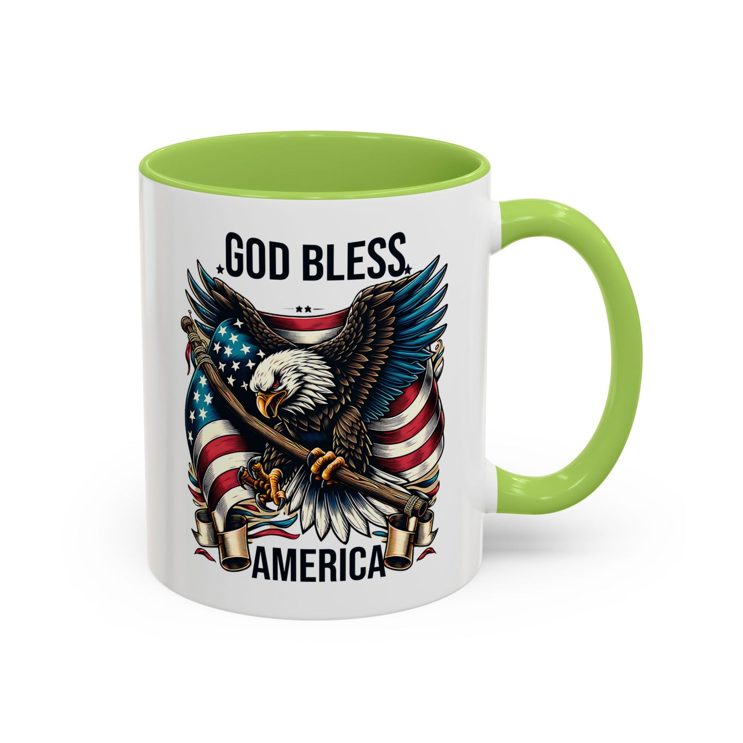 God Bless America Eagle Coffee Mug – Patriotic 11/15oz Accent Mug