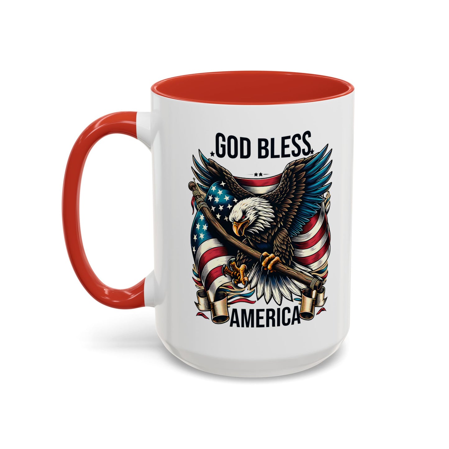 God Bless America Eagle Coffee Mug – Patriotic 11/15oz Accent Mug