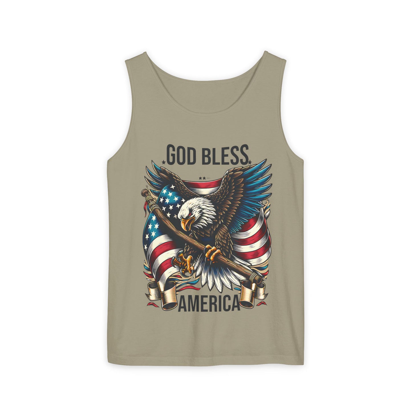 God Bless America Eagle Tank Top — Patriotic American Flag Graphic Tank