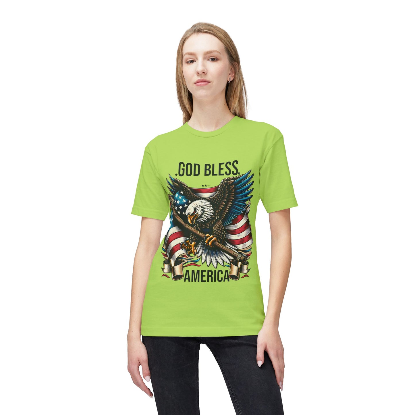 God Bless America T-Shirt — Patriotic Bald Eagle Flag Tee