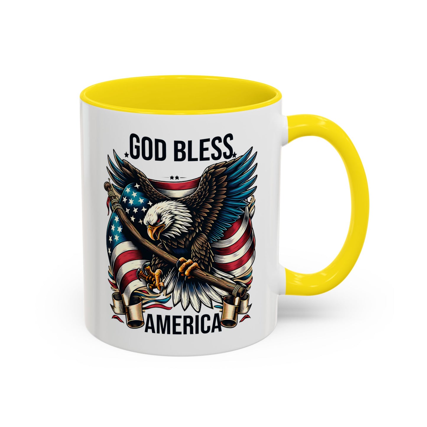 God Bless America Eagle Coffee Mug – Patriotic 11/15oz Accent Mug