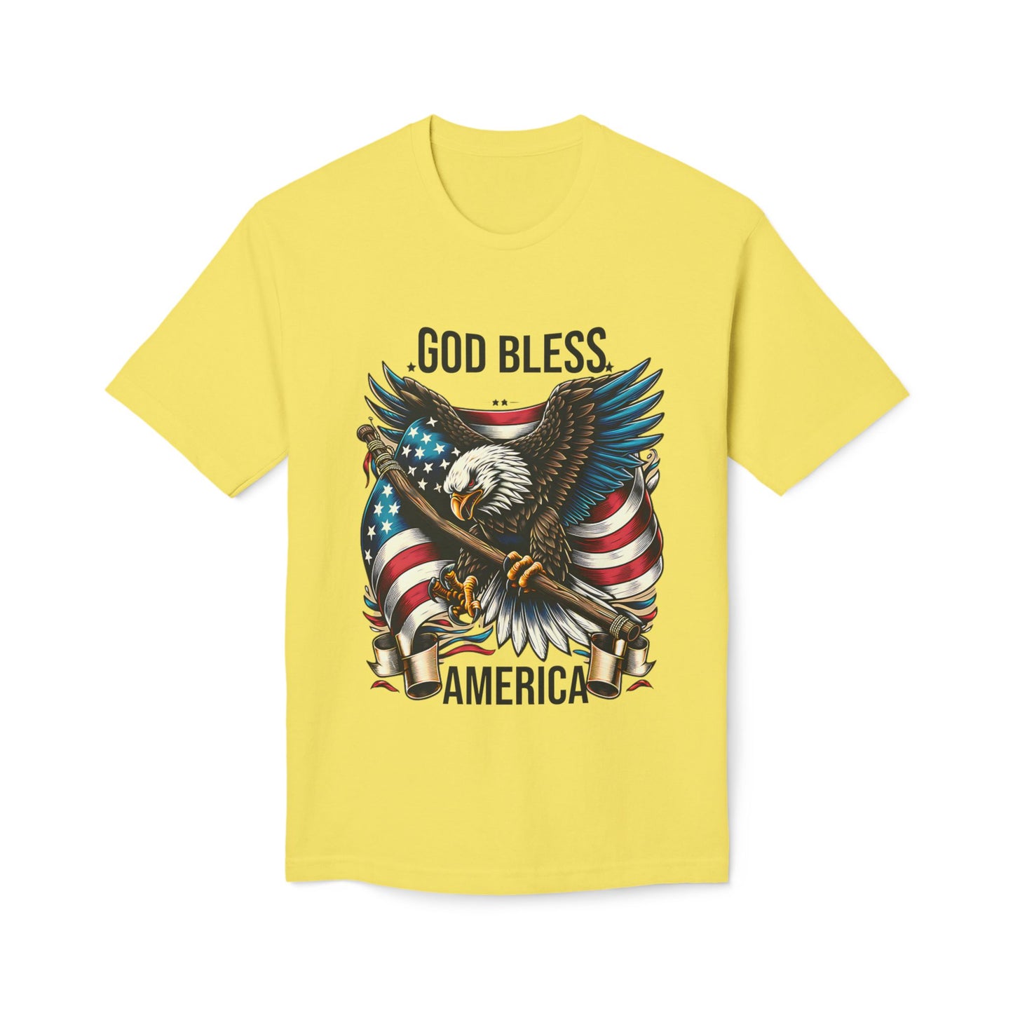 God Bless America T-Shirt — Patriotic Bald Eagle Flag Tee