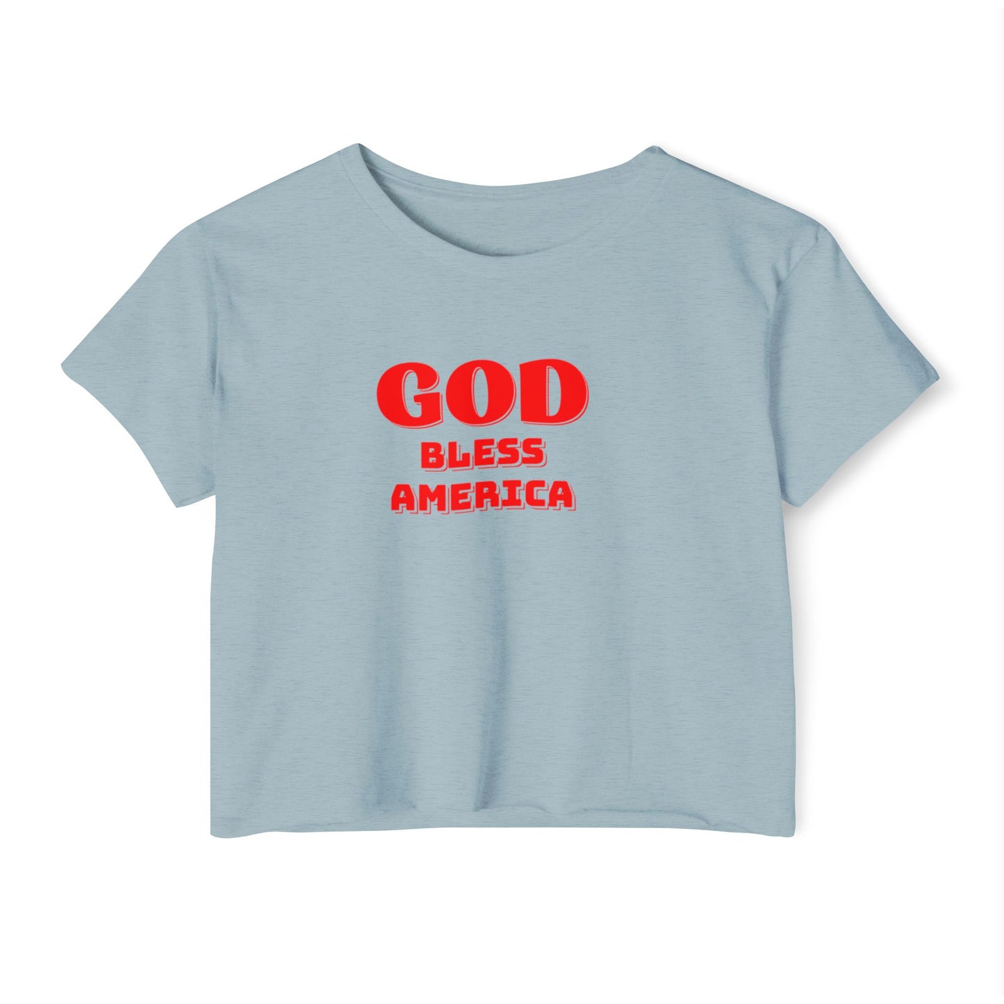 God Bless America Crop Top — Patriotic Women's Festival Tee