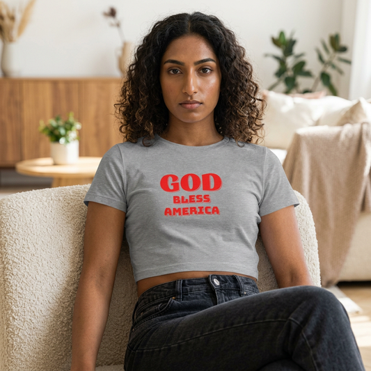 God Bless America Crop Top — Patriotic Women's Festival Tee