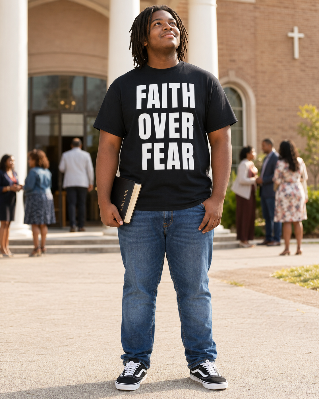 Faith Over Fear Men's T‑Shirt — Bold Inspirational Christian Tee