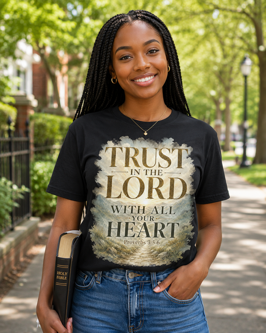 Trust in the Lord Women's T‑Shirt – Proverbs 3:5‑6 Christian Faith Tee