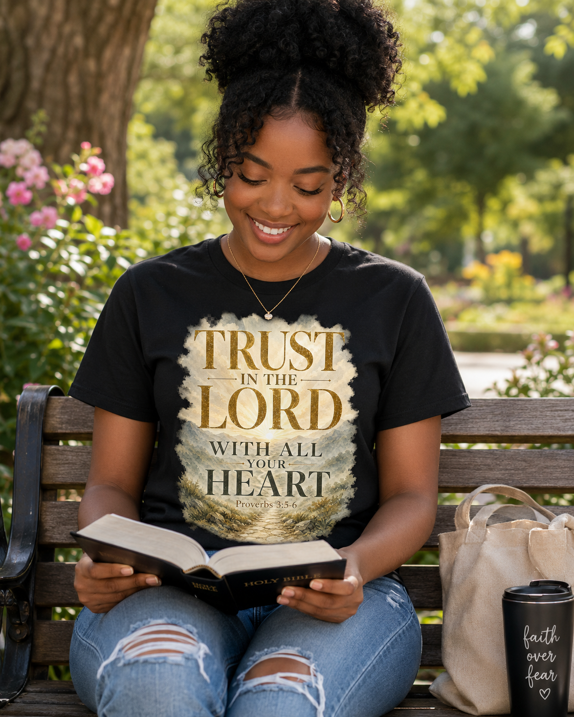 Trust in the Lord Women's T‑Shirt – Proverbs 3:5‑6 Christian Faith Tee