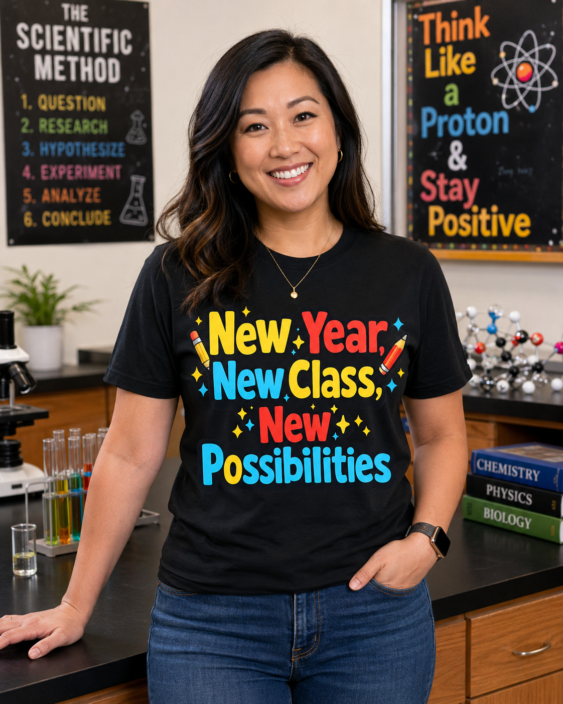 Teacher New Year T-Shirt — "New Year, New Class, New Possibilities"