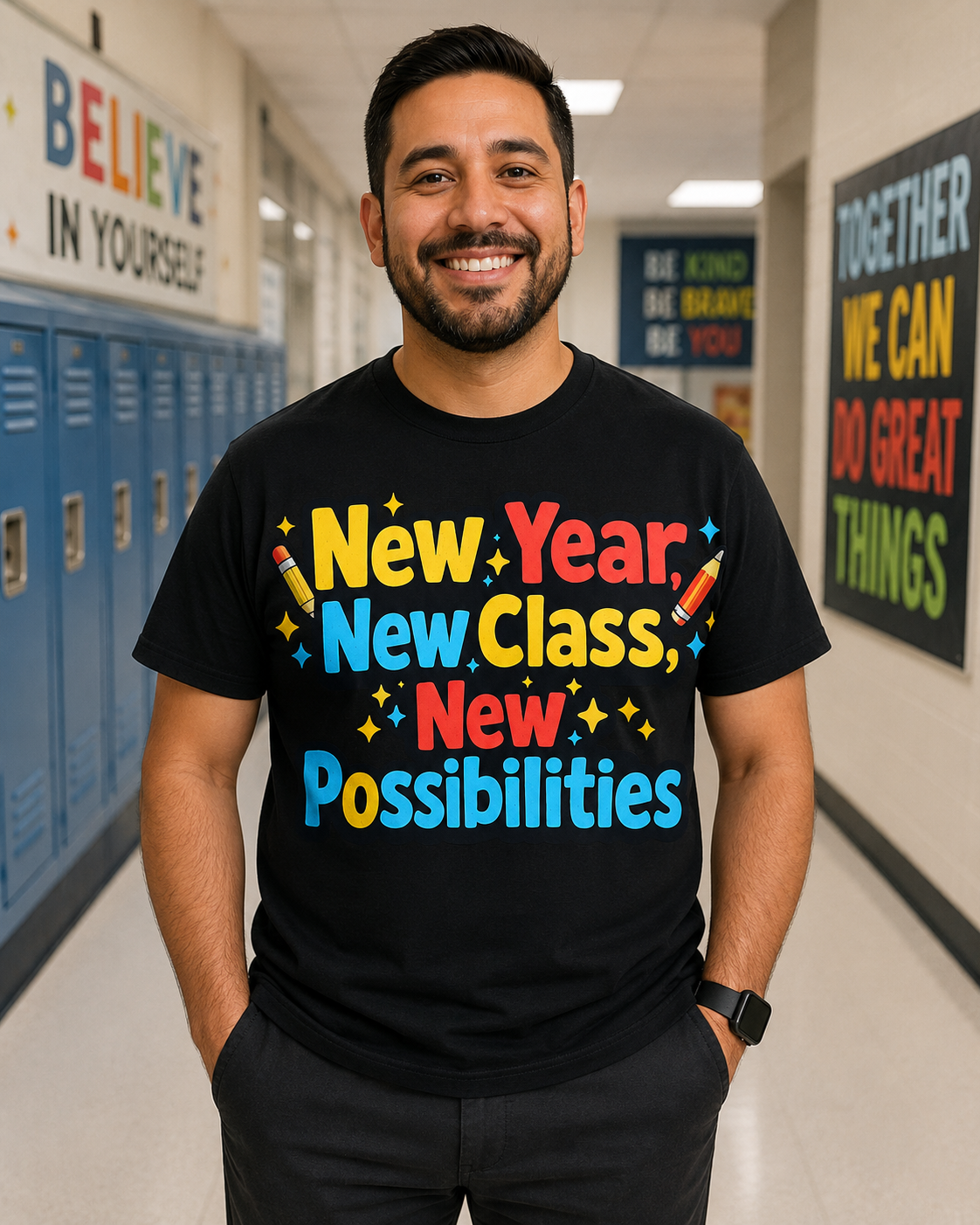 Teacher New Year T-Shirt — "New Year, New Class, New Possibilities"